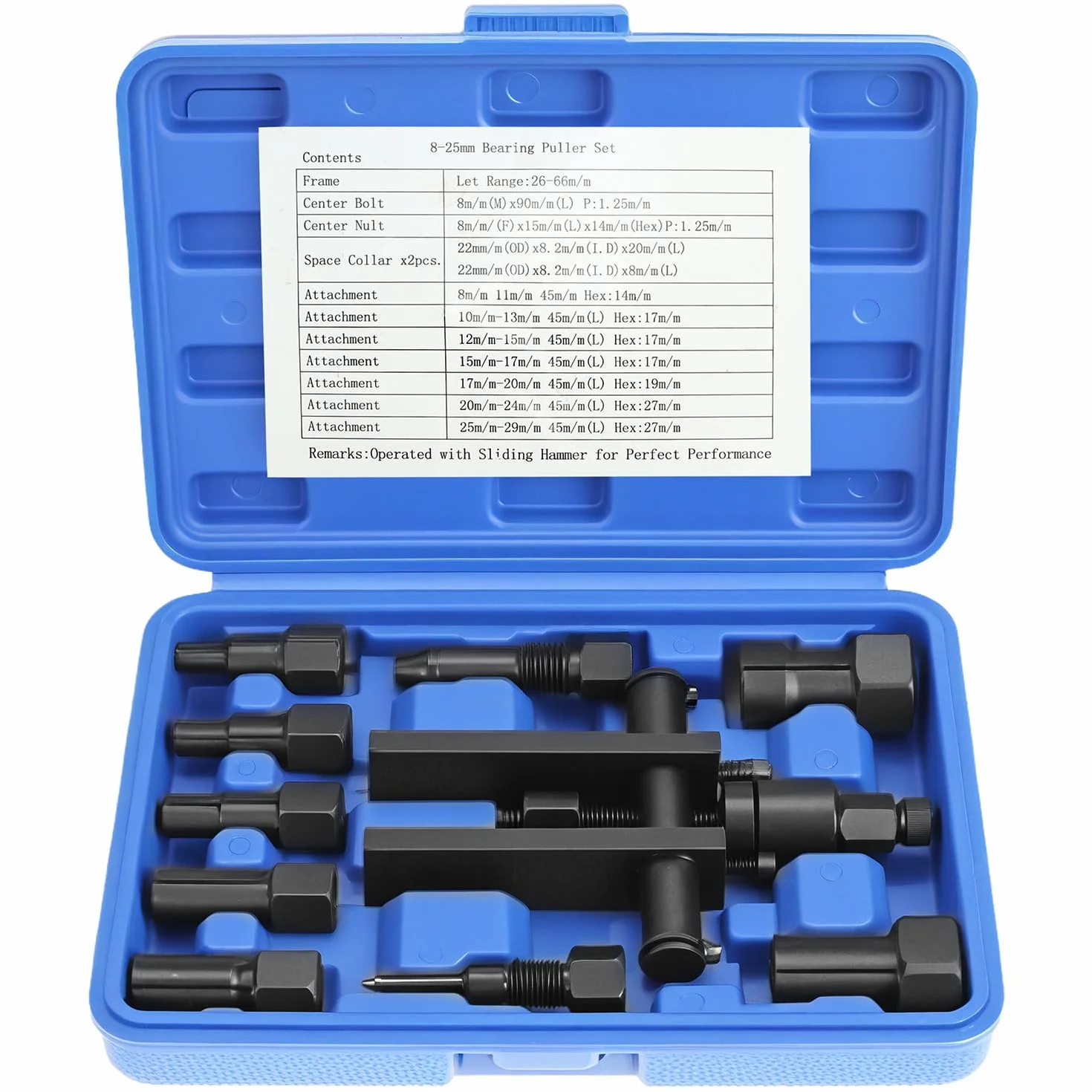 QWORK Kit Estrattore Cuscinetti Interni Moto 8-25 mm Acciaio Legato Set Rimozione Ruota