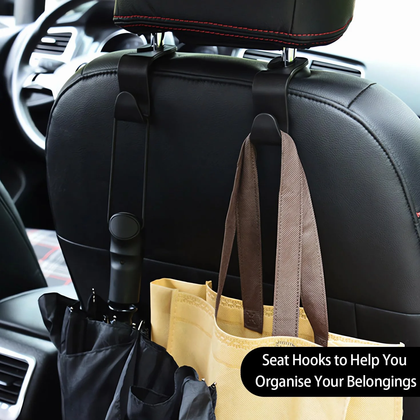 2 Pezzi Auto Riempitivo per Sedili (4 Pezzi Ganci per Auto) Car Seat Gap Strips, Riempitivo per Auto Adatto alla Maggior Parte dei Modelli di SUV Accessori per Camion.
