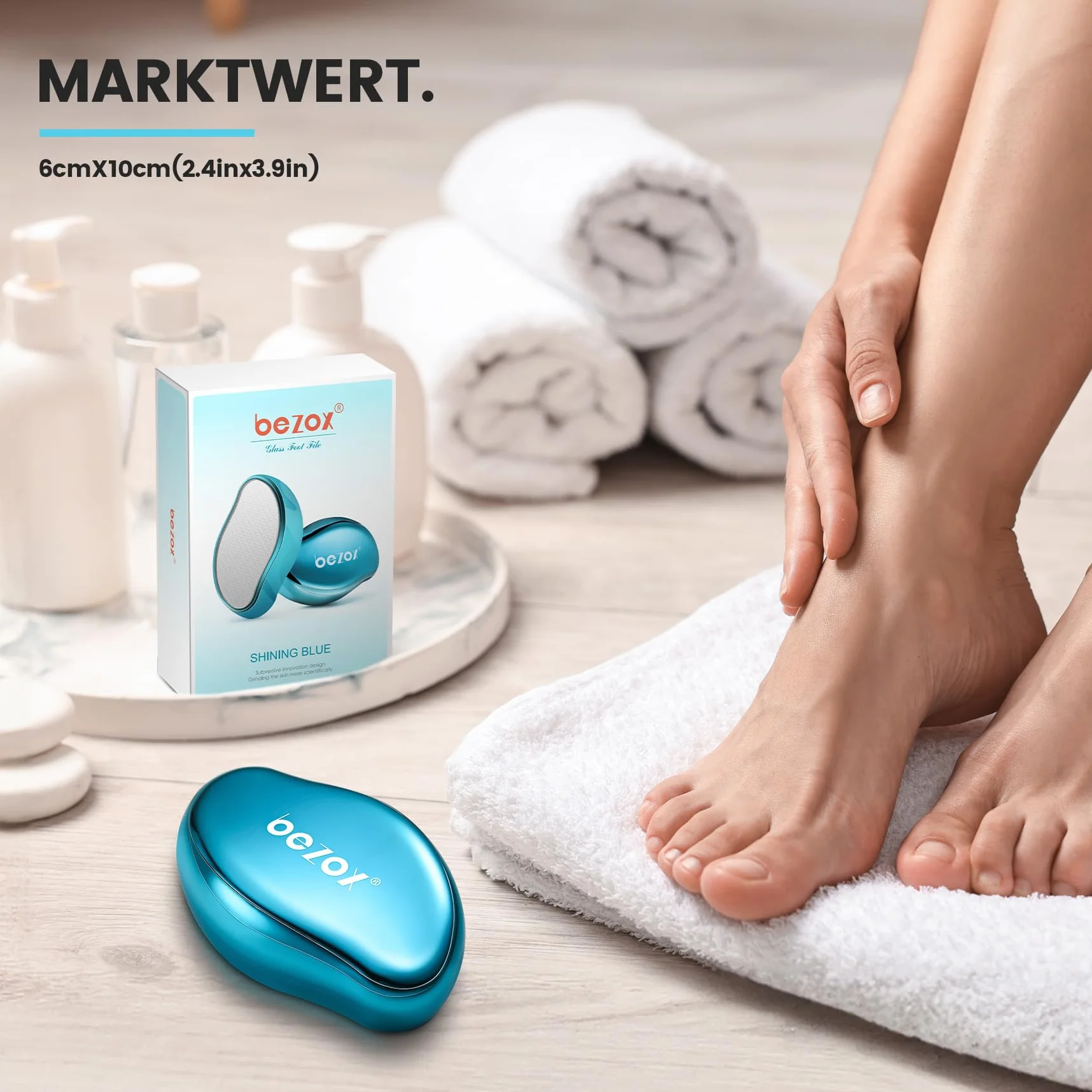 BEZOX 2in1 Lima per Piedi in Nano Vetro per Calli e Talloni Screpolati