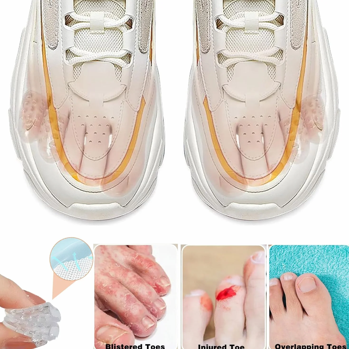 Silicone Protezione Punta Piedi Traspirante 55 Pezzi Elevata Elasticità Adatto Camminare
