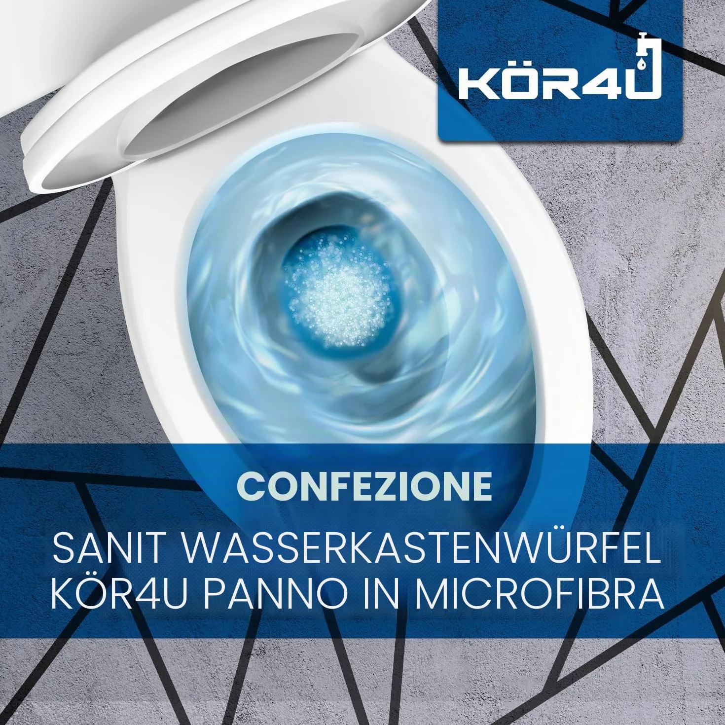 Sanit Cubi per cassetta dell'acqua 10 pezzi 40 settimane freschezza bagno panno microfibra Made in Germany