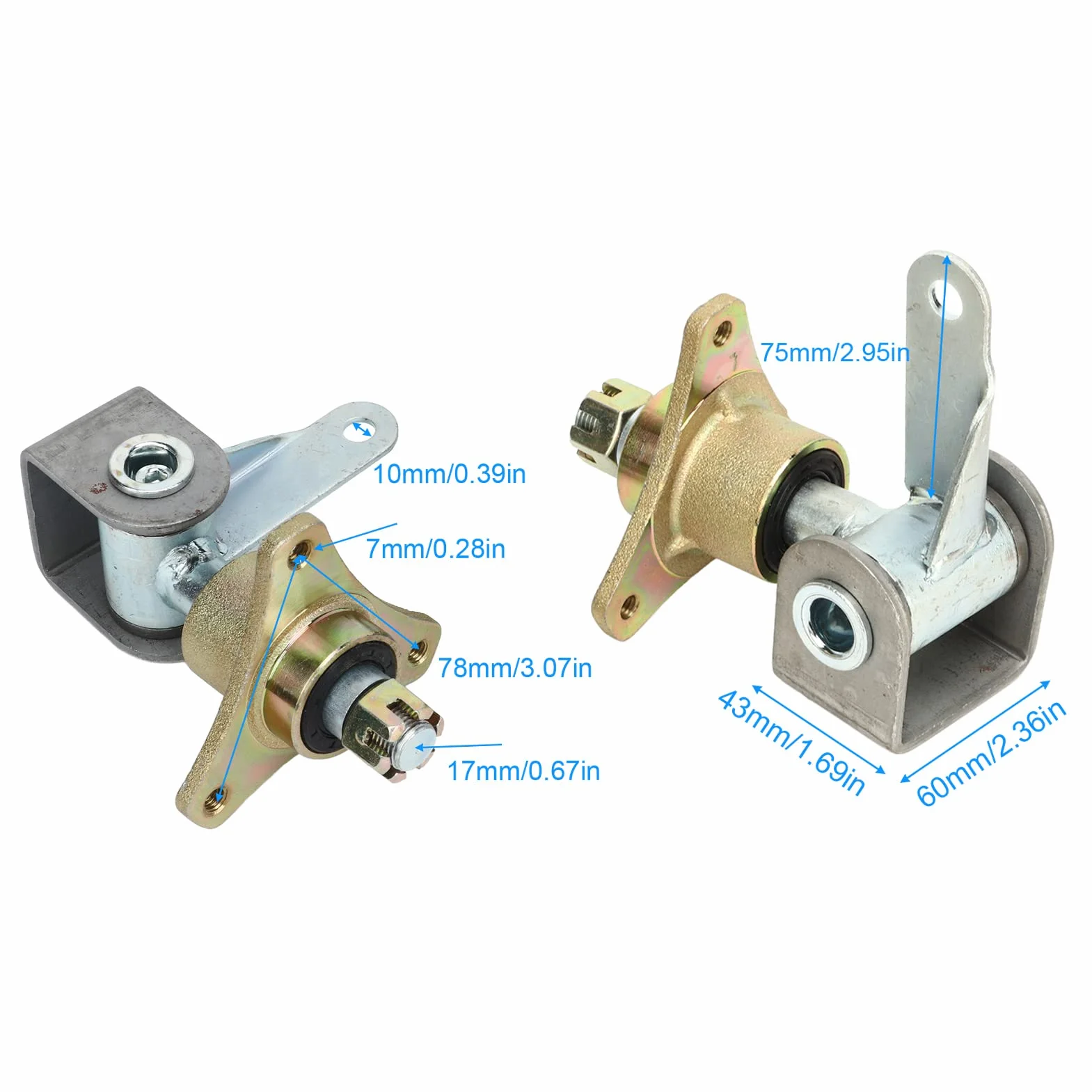 Asixxsix Perno del Fuso a snodo per Go Kart, 2 Pezzi 17mm Mozzi per Ruota Anteriore in Lega di Acciaio Perno dello sterzo per Pneumatici da 6 Pollici Quad Bike ATV Go Kart