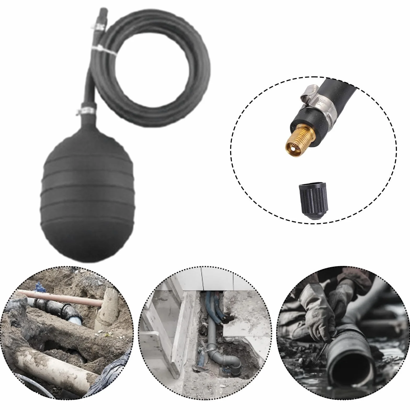 predolo Tappo per Tubi Gonfiabile 100mm Strumento Idraulico Blocco dell'Acqua