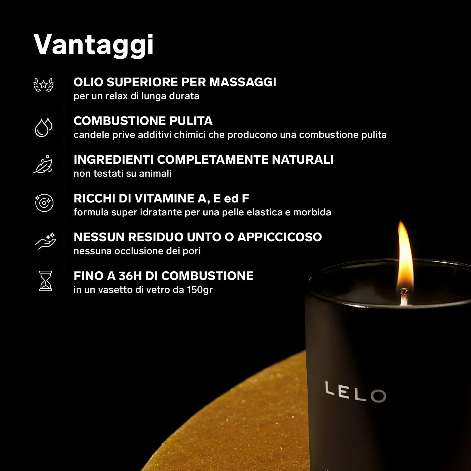 LELO Flickering Touch Candela da Massaggio Corpo, Candela Aromatica alla Pera Alpina e Legno di Cedro