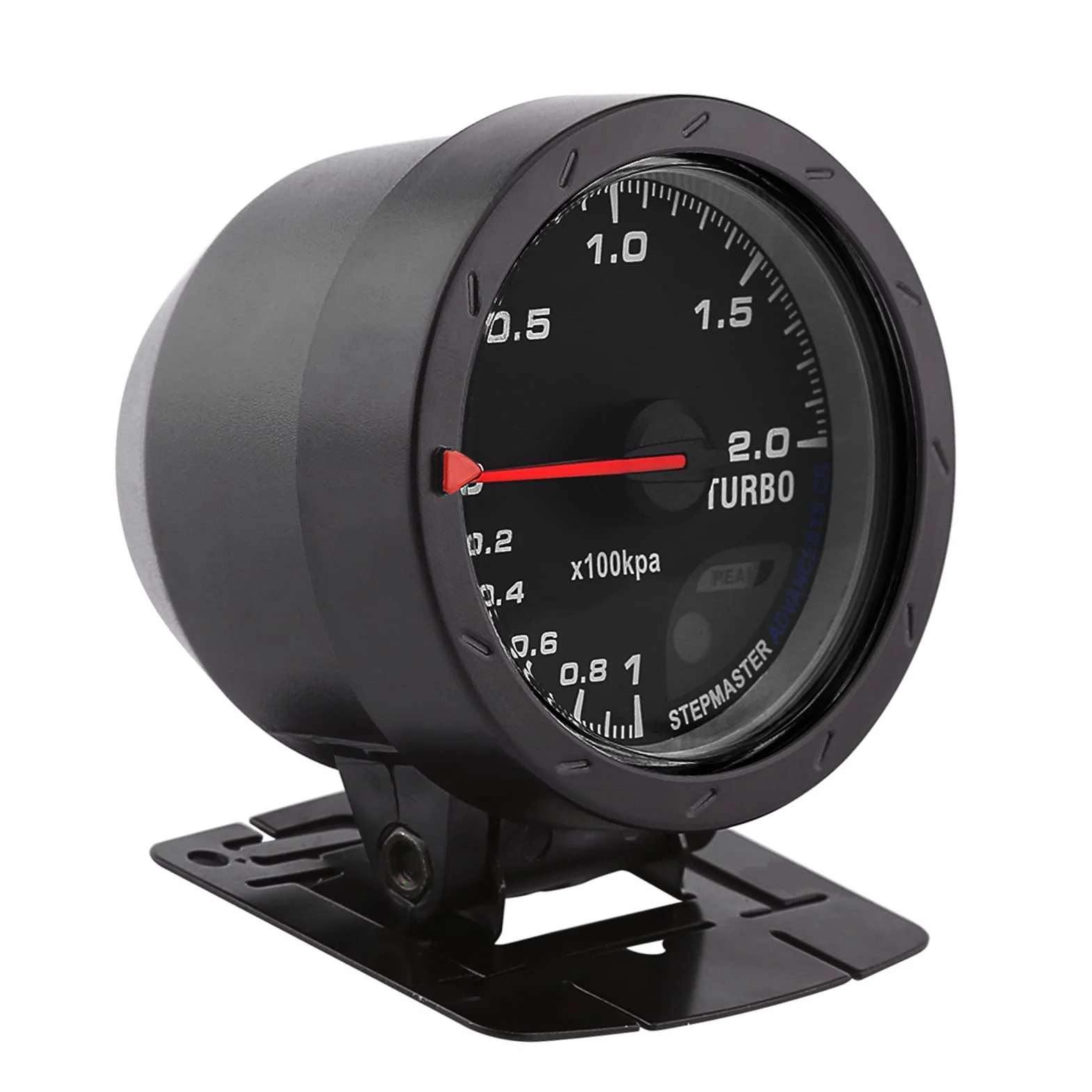 DC 12V 60mm LED Turbo Boost Vacuum Press Gauge Meter Calotta in acciaio inossidabile e piano in vetro