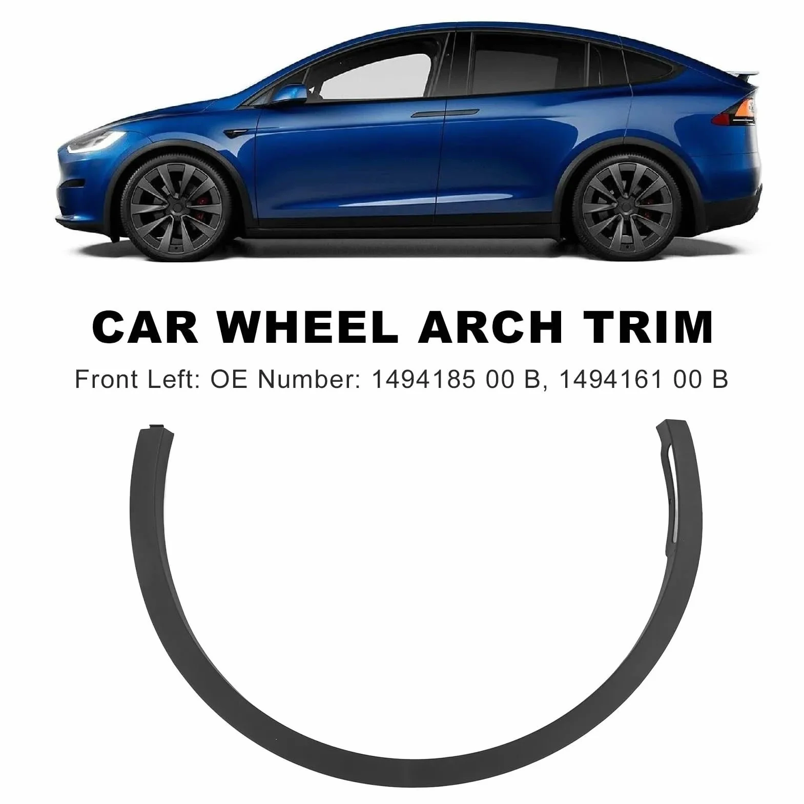Auto Passaruota Parafango Per Tesla Per Model Y 2020-2023 Modanatura Cerchi In Lega Paraspruzzi Pneumatici Sopracciglia Per Labbro(Front Left)