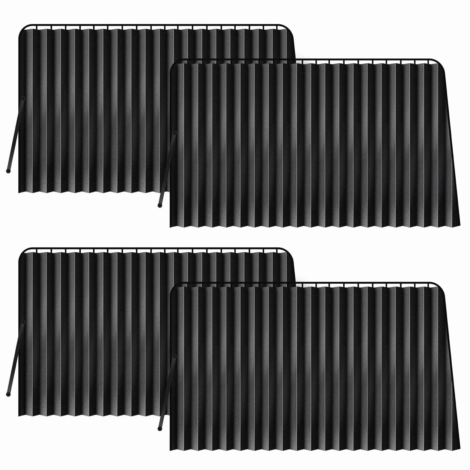 Tendine Parasole Auto ZATOOTO, Tenda Parasole Magnetica per Bambini con Protezione UV Nero 4 Pezzi