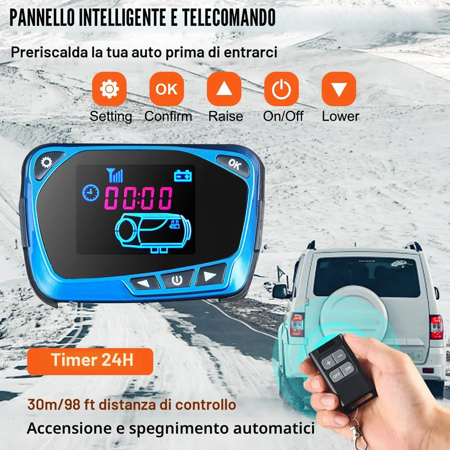 VEVOR scaldabagno diesel 12V 8kW riscaldamento aria 0,18-0,48 cm per auto camper