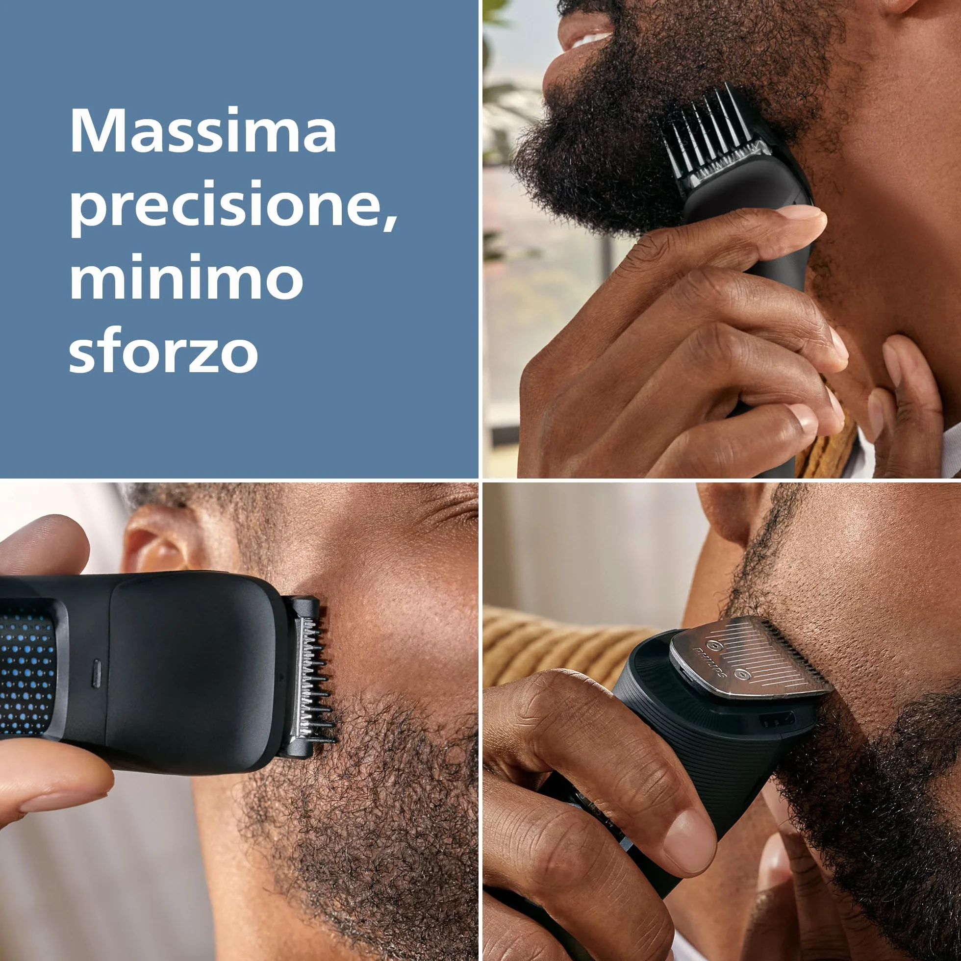 Philips Serie 5000 Regolabarba BT5785/30 - Lame in metallo autoaffilanti, 40 impostazioni lunghezza, BeardSense, impermeabile