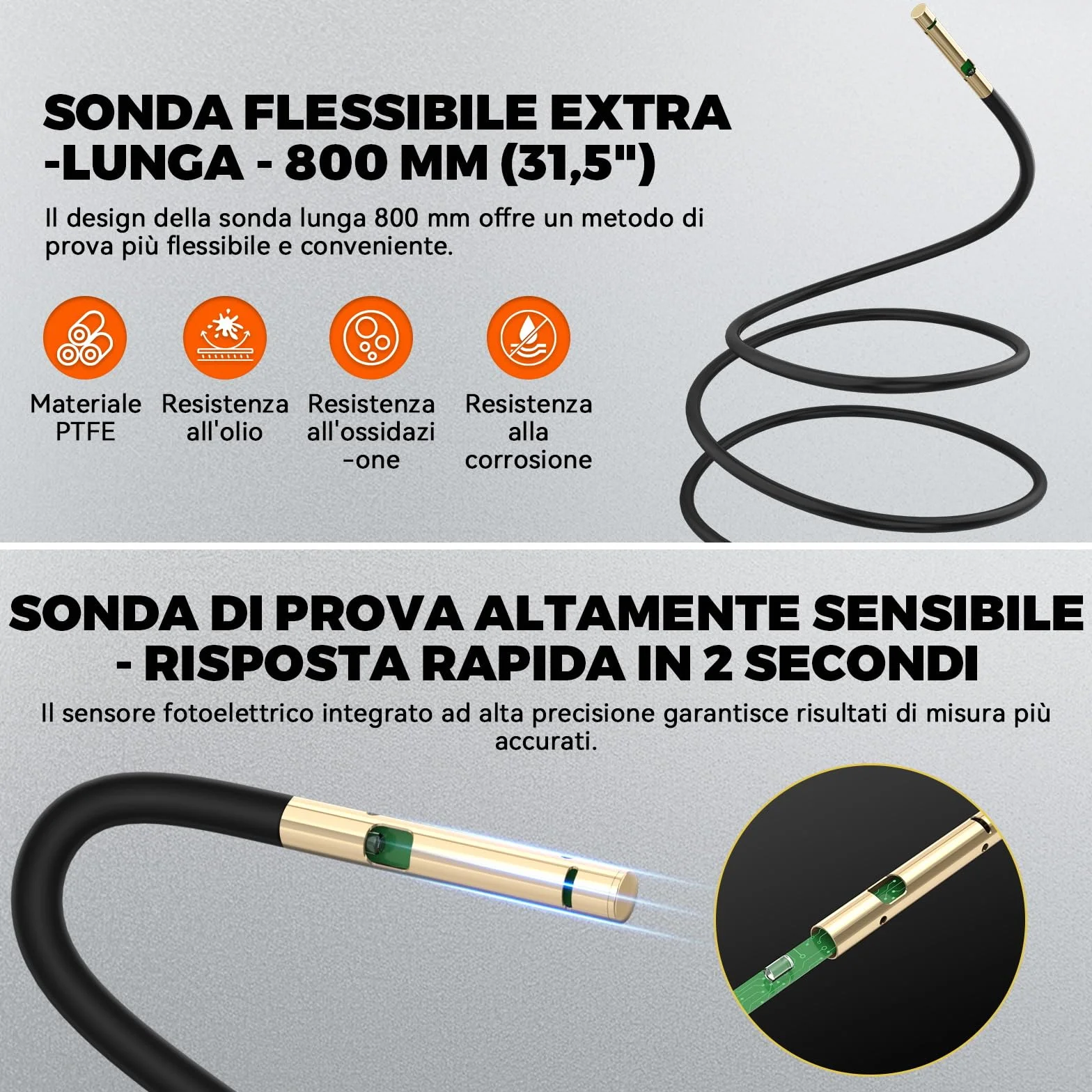 Tester per Olio Motore, Tester per la Qualità dell'olio Motore a Benzina e Diesel, con Sonda ad Alta Precisione, Rilevatore di Trasmittanza e Temperatura