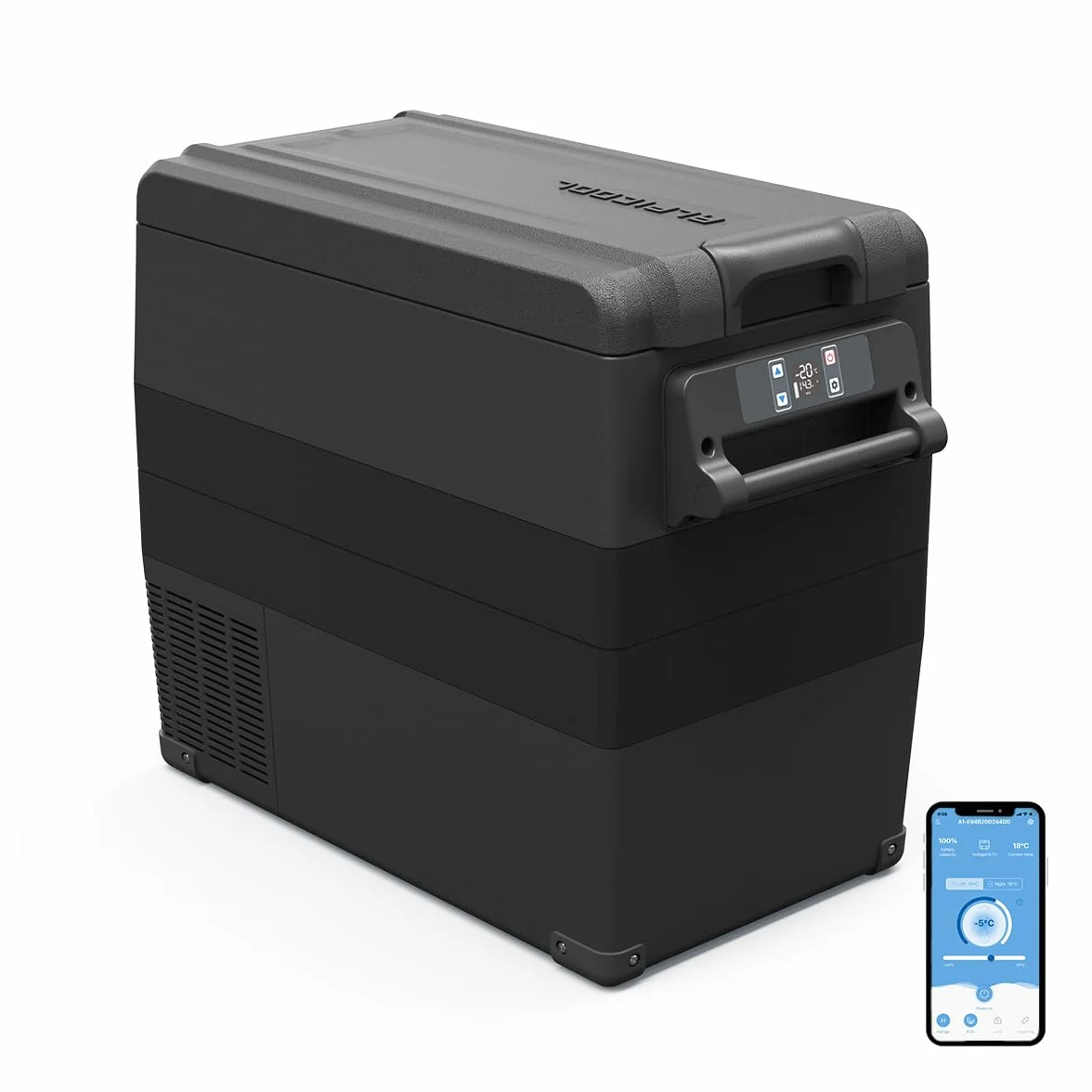 Alpicool NCF55 50L Frigoriferi Portatile Elettrico Frigorifero per Auto Congelatore 12V 24V DC/AC Mini Frigo per Viaggio, Picnic, Campeggio Uso Esterno, da -20℃ a 20℃(nero)
