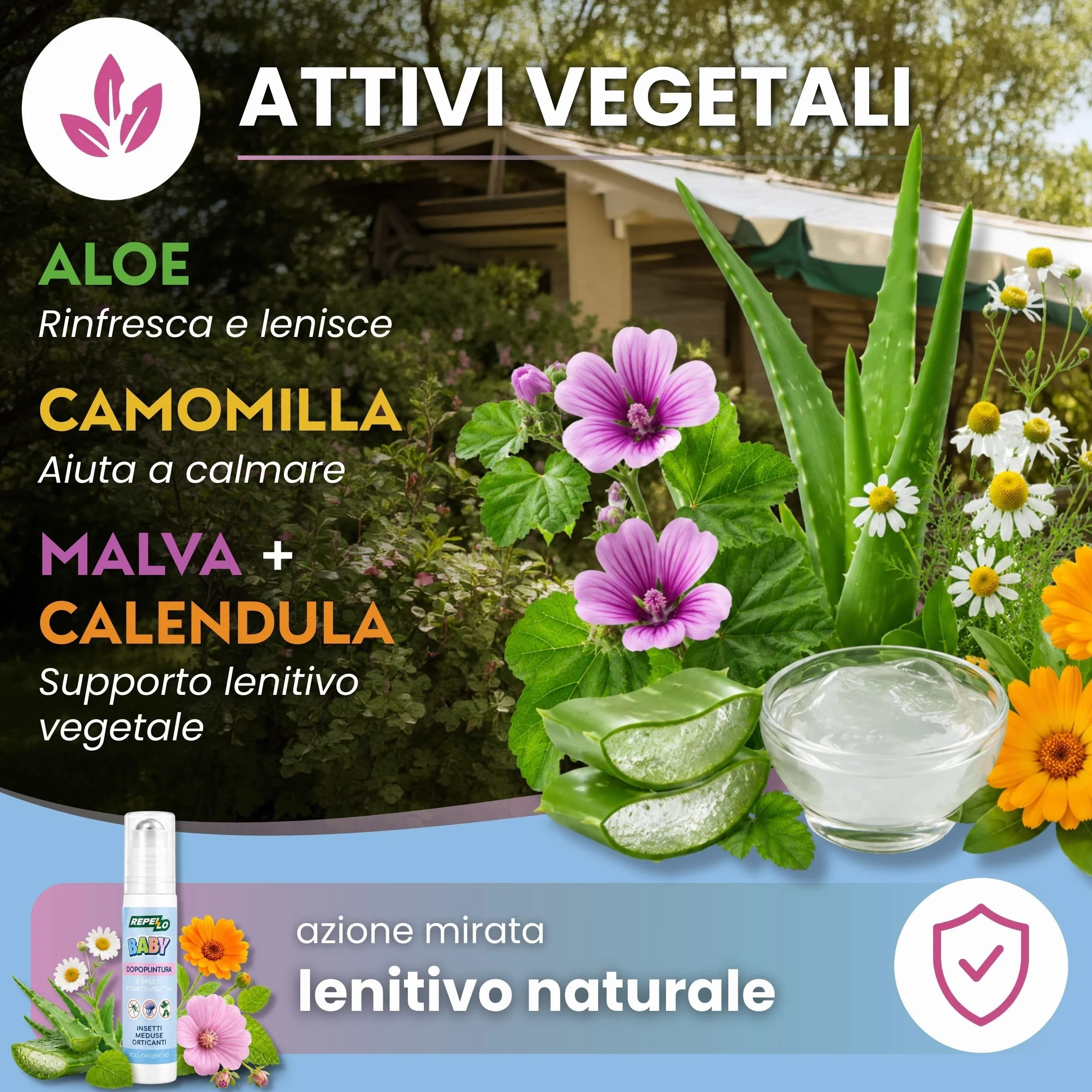 Albagarden Dopopuntura Naturale Baby Roll-On 20ml Gel Lenitivo Antiprurito per Bambini da 6 Mesi