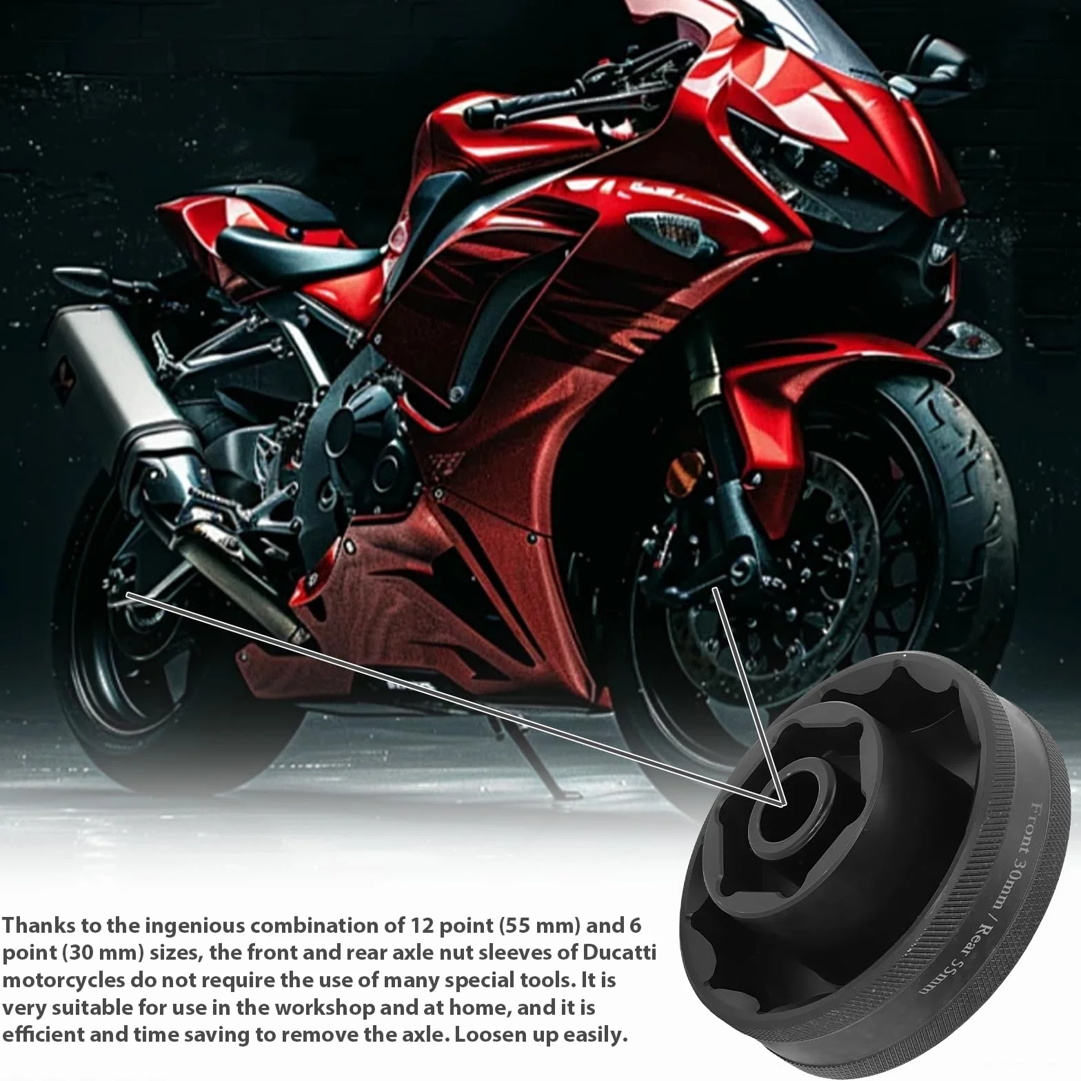 Ducati zestaw narzędzi motocyklowych 55 mm 30 mm nakrętka osi przedniej i tylnej do 1098 1198 1199 Multistrada 1200 1260 SW