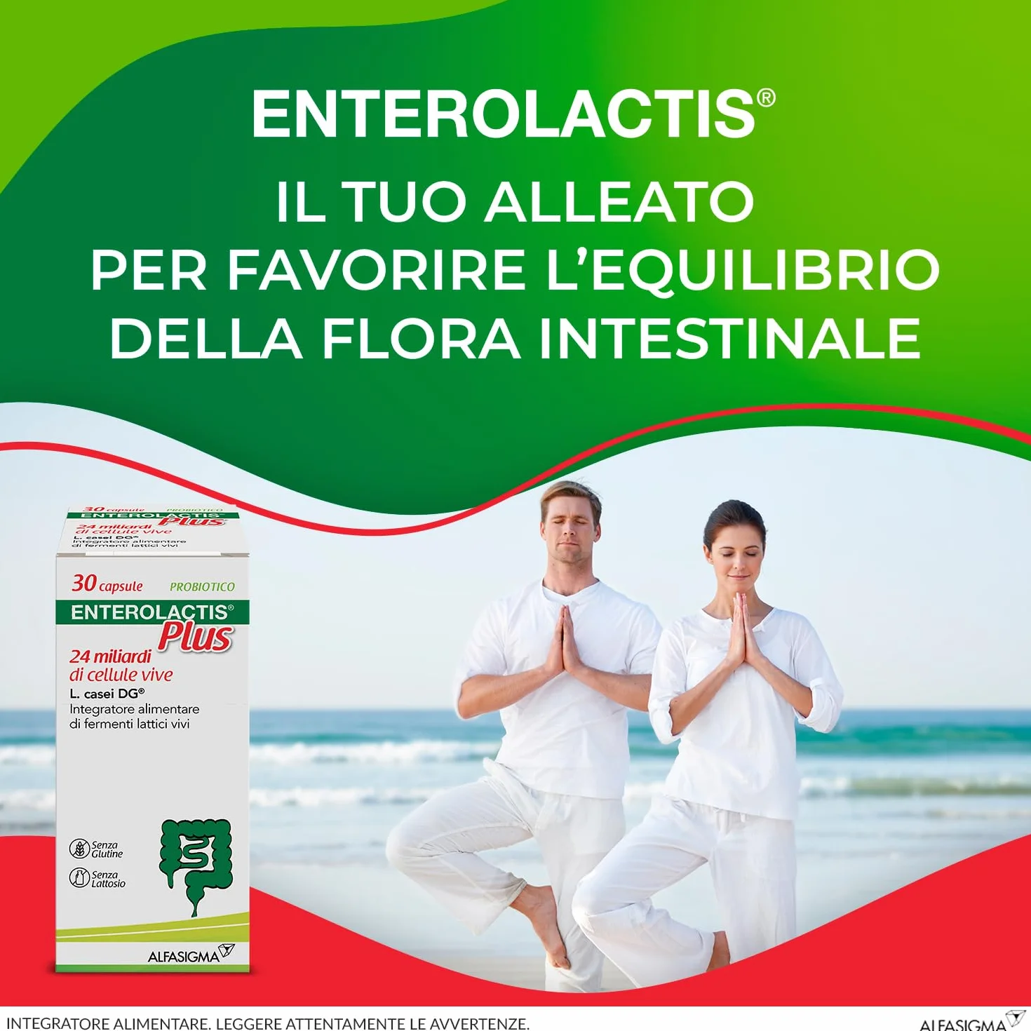 Enterolactis Plus 30 capsule: probiotici fermenti lattici per flora intestinale