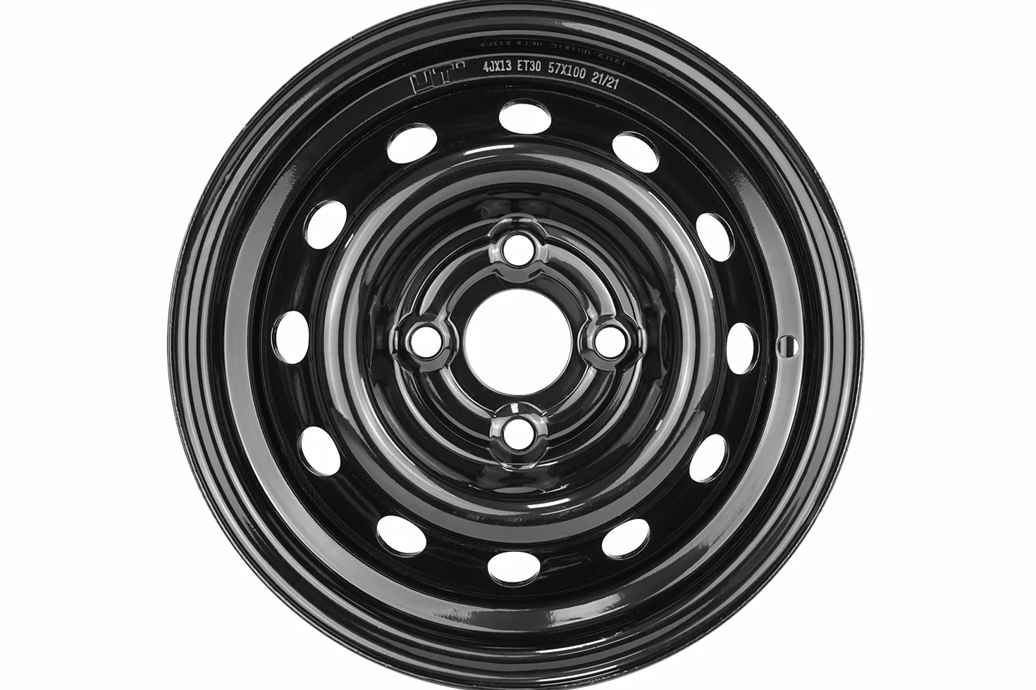 UNITRAILER Cerchio in Acciaio 4Jx13 H2 4x100 ET30 per Rimorchio Leggero, Ruota Rinforzata con Portata Massima di 500 kg per Rimorchi da Giardino e Trasporto Attrezzature