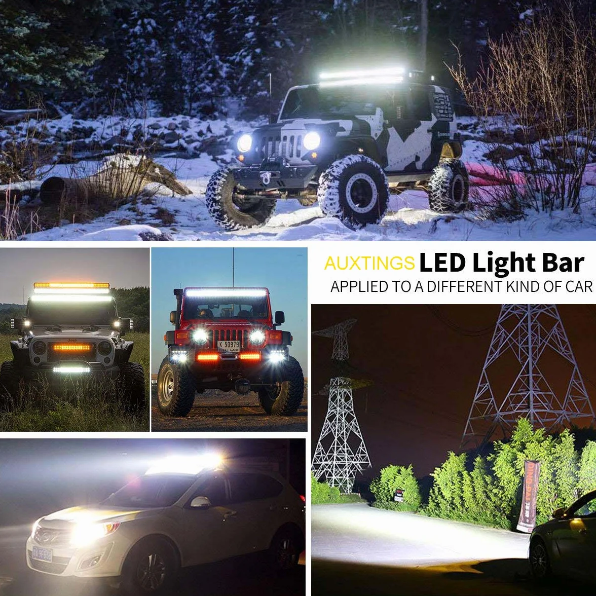 AUXTINGS 132cm 675W Curva Barra LED Fuoristrada Barra Luce a Led Con Cablaggio 12V 24V Combinata di Fascio Spot e Inondazione Fari LED Luci da Lavoro per Trattore Auto Camion Barca 4x4 ATV