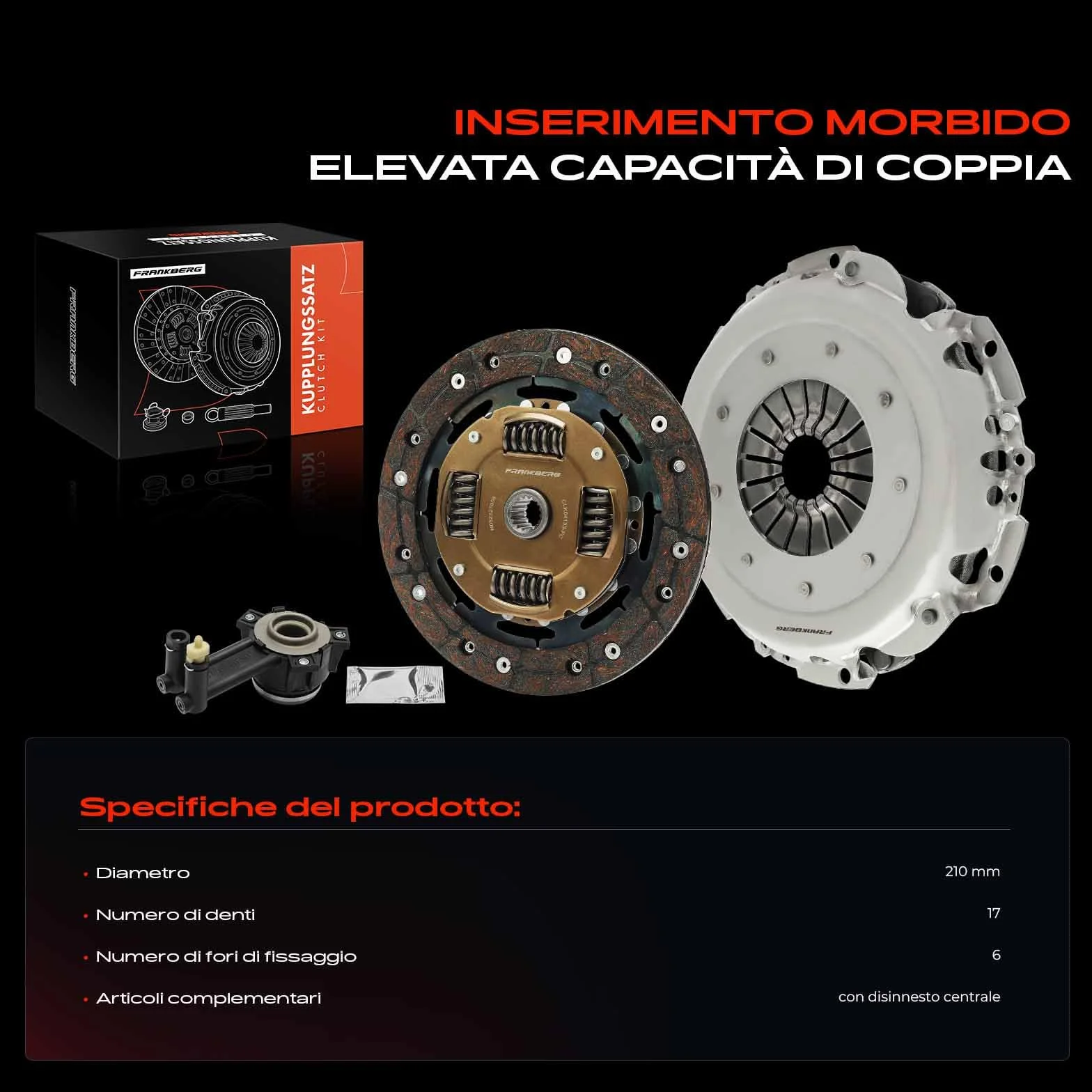 Frankberg Frizione Set frizione Compatibile con Fiesta V JD JH Fusion JU 2 DY Fiesta V Van Replace# 1434878,2S617A564CA