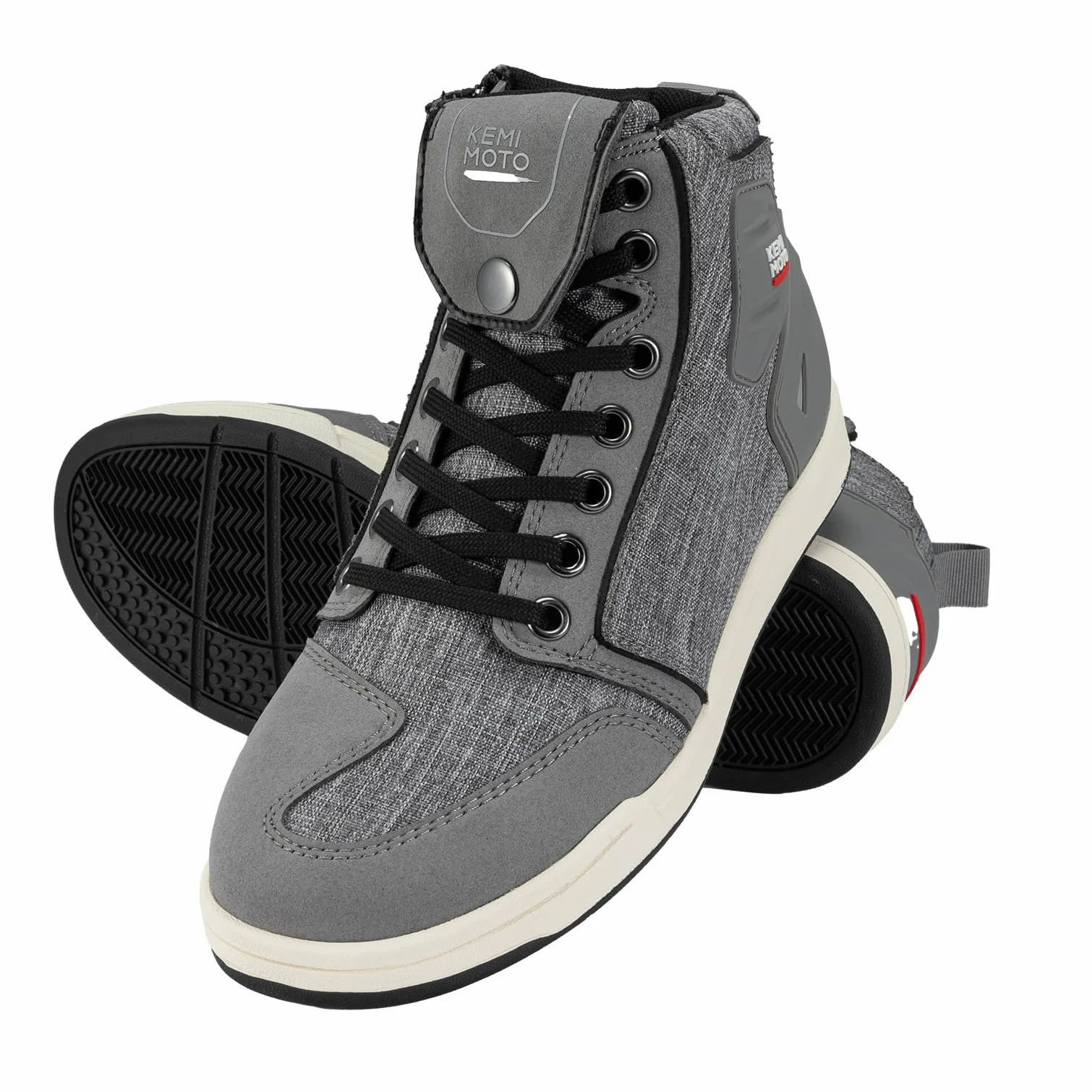 KEMIMOTO Scarpe Moto Uomo, Stivali Moto Uomo Casual con Il Cambio Marcia, Scarpe da Ginnastica da Motociclo Traspiranti con Zip Laterale