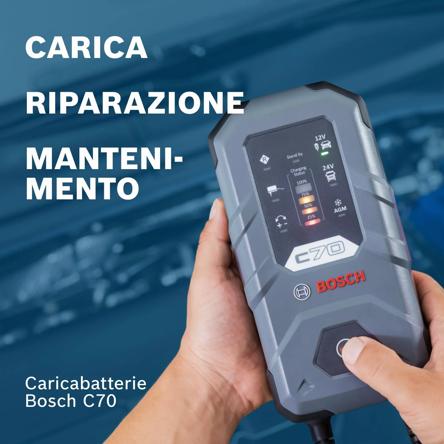 Bosch C70 Ładowarka 12V 24V 10A do Akumulatorów Kwasowo-Ołowiowych EFB GEL AGM SLI