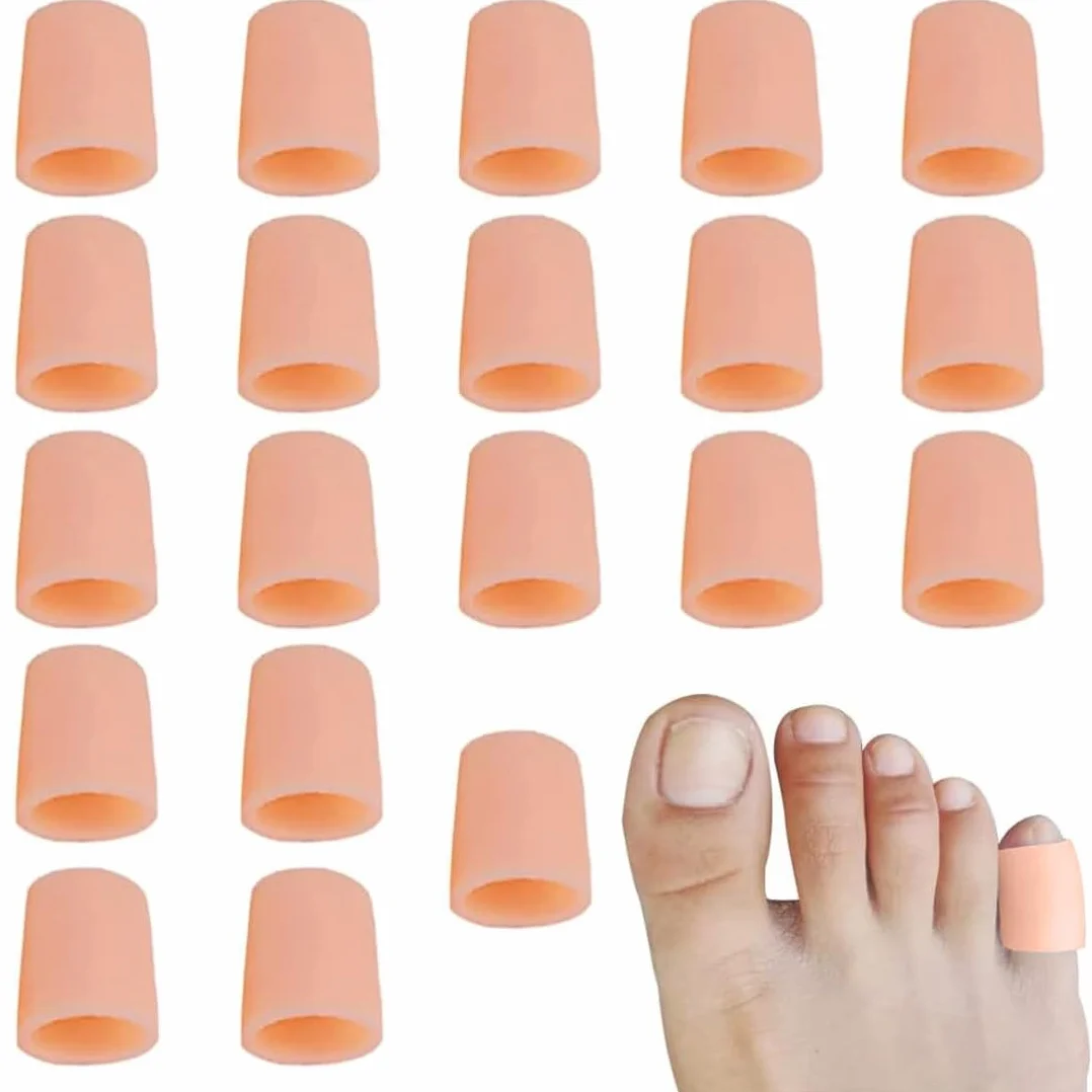 Protezione Dita Piedi in Gel Silicone, Protettori Punta Antivesciche Antidolorifico, Colore Pelle 20 PZ