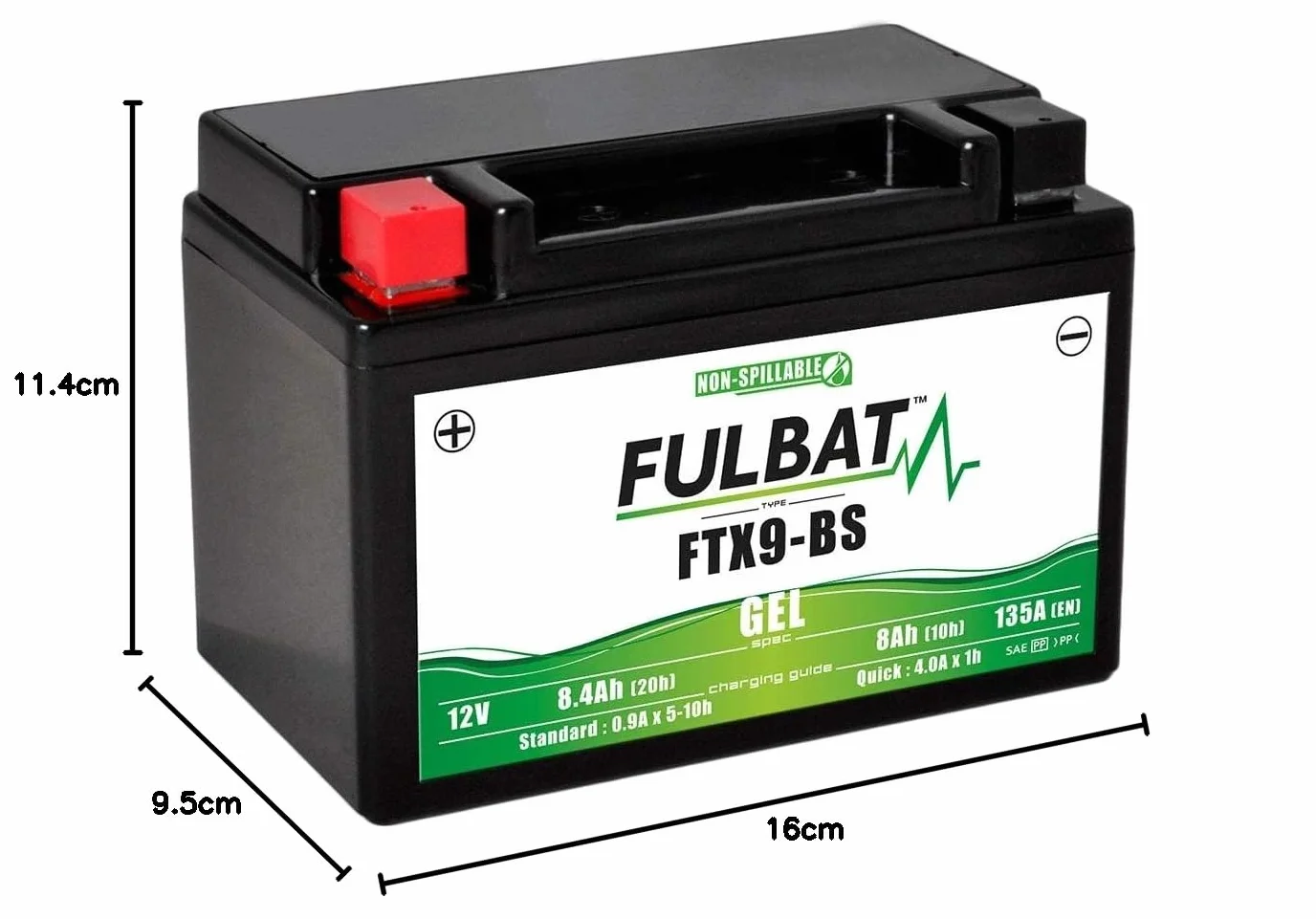 Fulbat YTX9-BS FTX9-BS WP9BS Batteria moto Gel 12V 8Ah