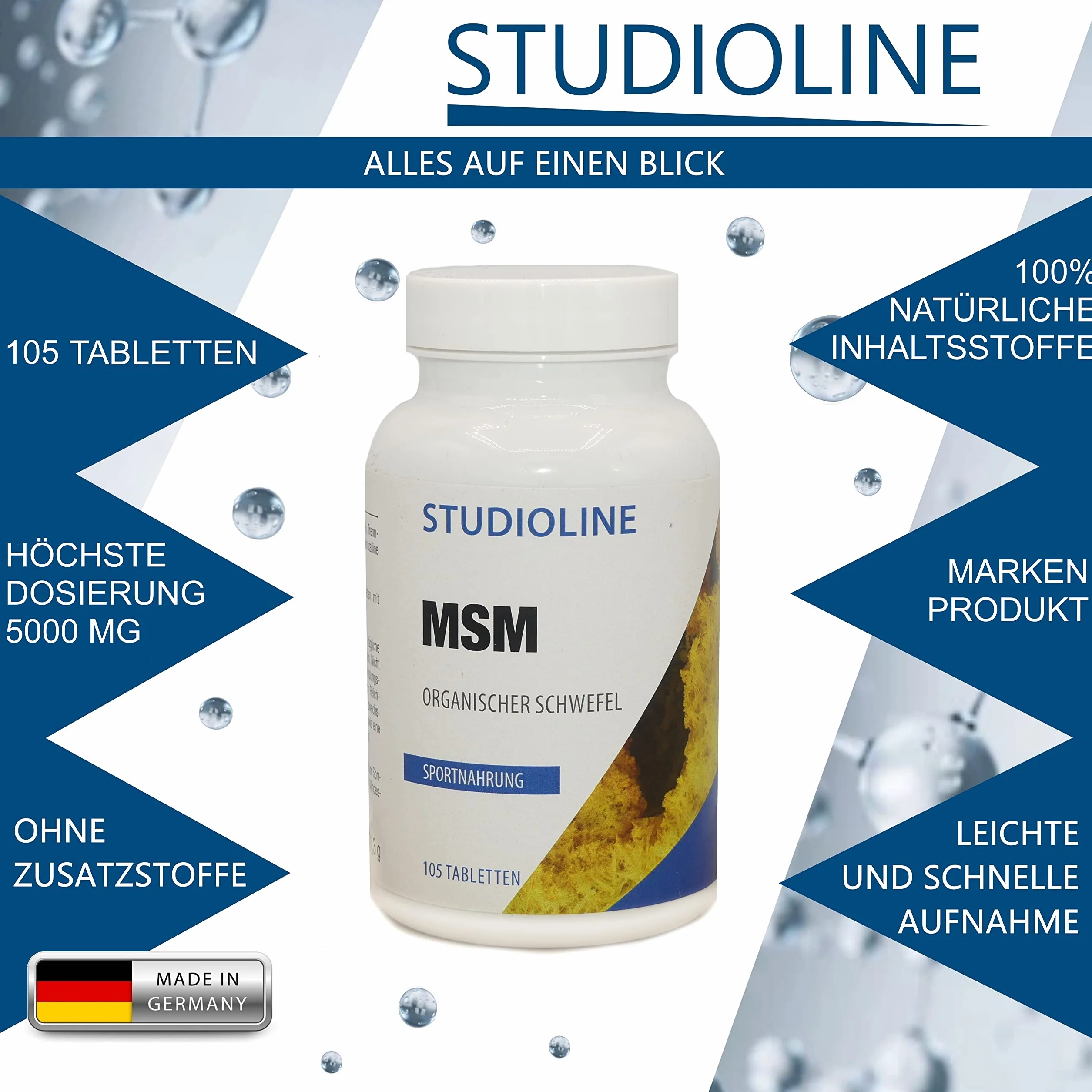 Compresse MSM 105 capsule 5000 mg Zolfo organico Metilsulfonilmetano