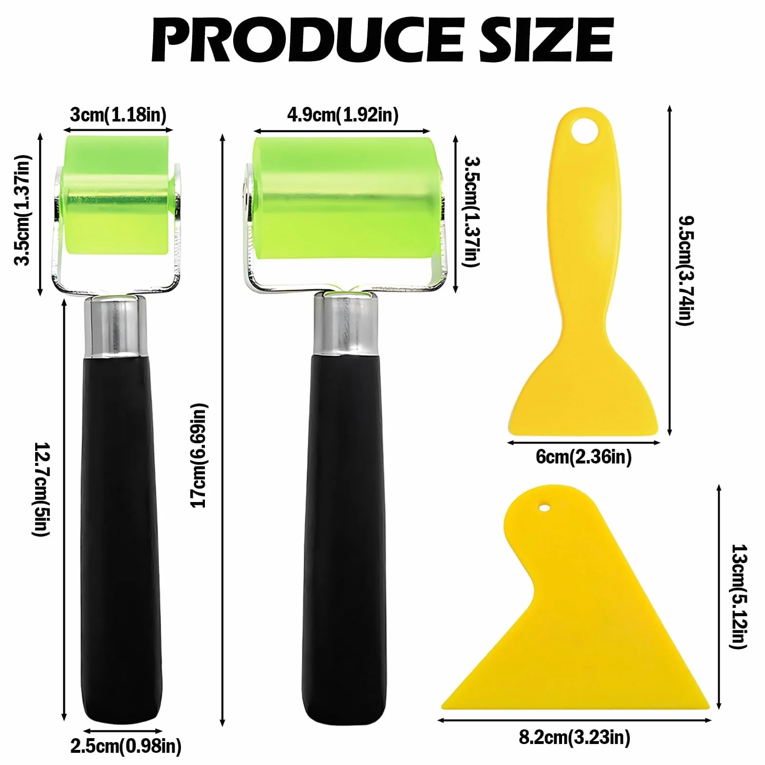 KAIYAYA 2 Pezzi Rullo di Pressione in Silicone 30 mm e 50 mm Rullo Fonoassorbente per Auto Rullo di Pressione Cuscinetto per la saldatura di teloni in PVC con 2 Spatole di Pellicola