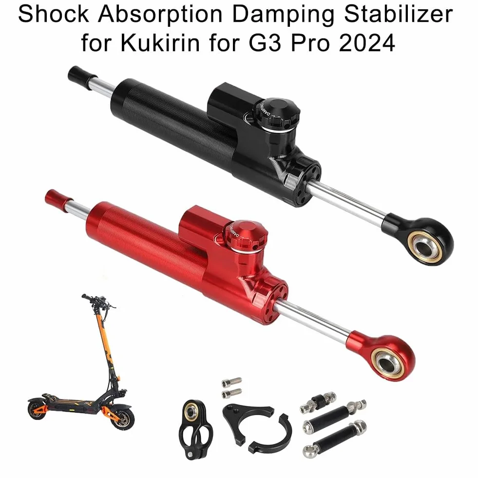 Sterzo per Kukirin G3 Pro 2024, STO?d?mpfer Stabilizzatore con sterzo pr?ciser e sistema a basse vibrazioni, in alluminio + plastica, 560 g, nero/rosso