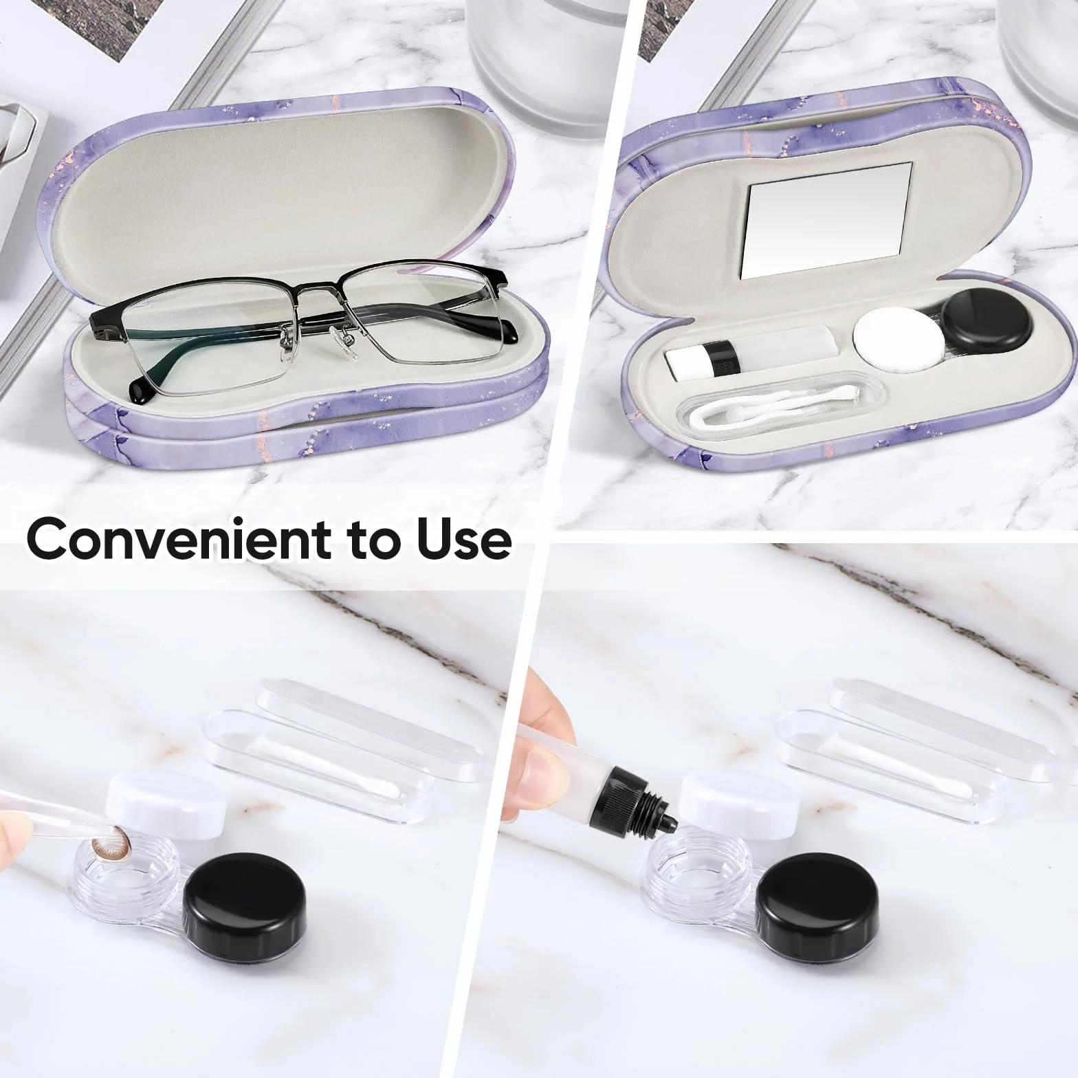 FINTIE 2 in 1 Porta Lenti a Contatto Custodia da Viaggio con Specchio Integrato
