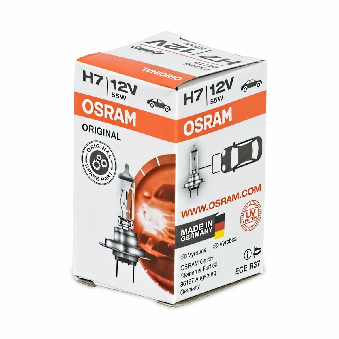 OSRAM ORIGINAL LINE H7 lampade alogene fari 55W px26d confezione da 2