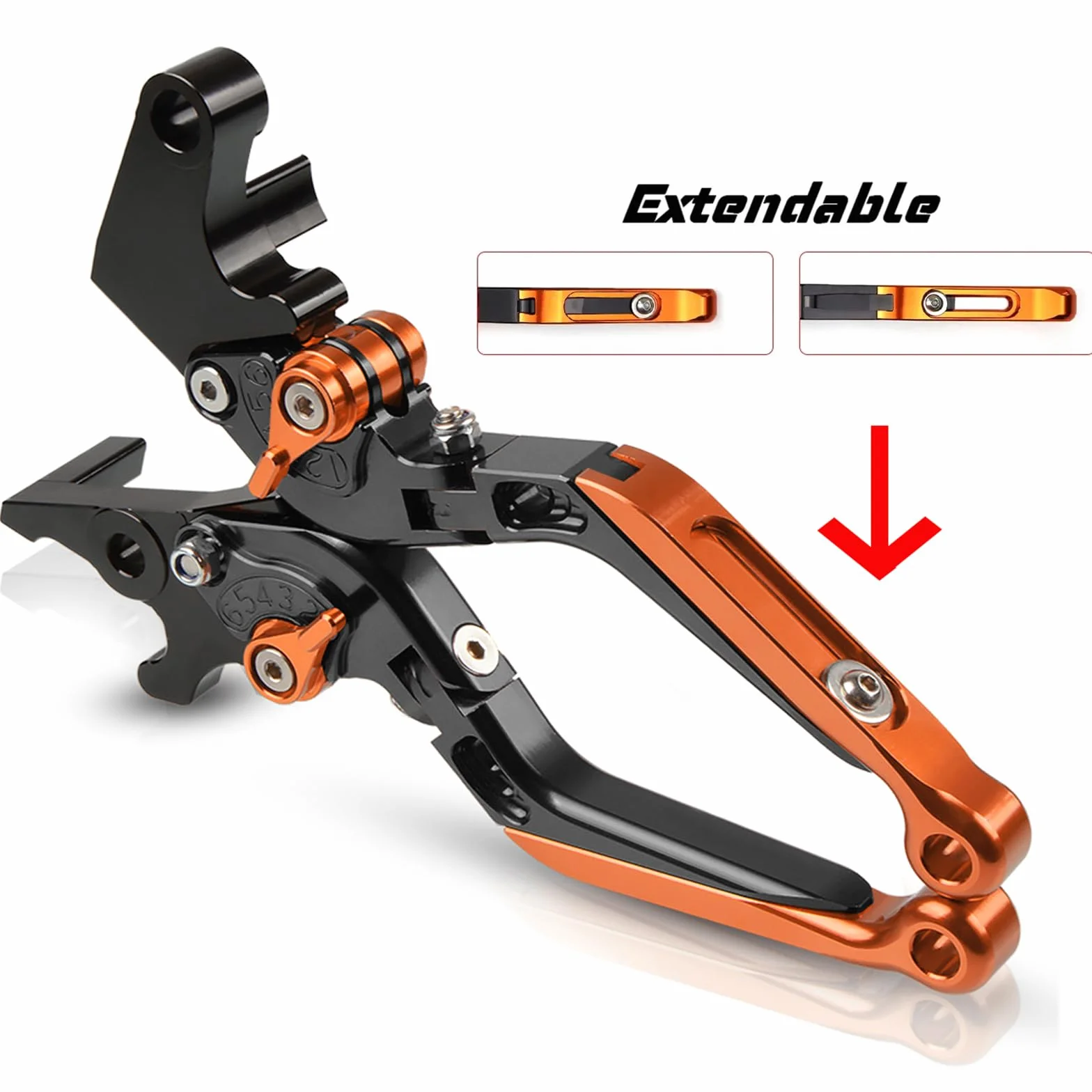 DUKE 125 390 Moto CNC Leve Freno e Frizione Set Nero/Arancione