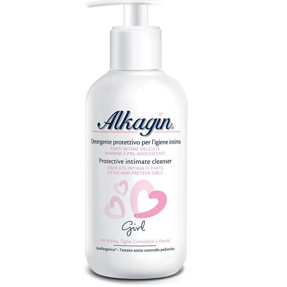 Alkagin Detergente Protettivo Igiene Intima Bambine Malva Tiglio Calendula Peonia 250 ml