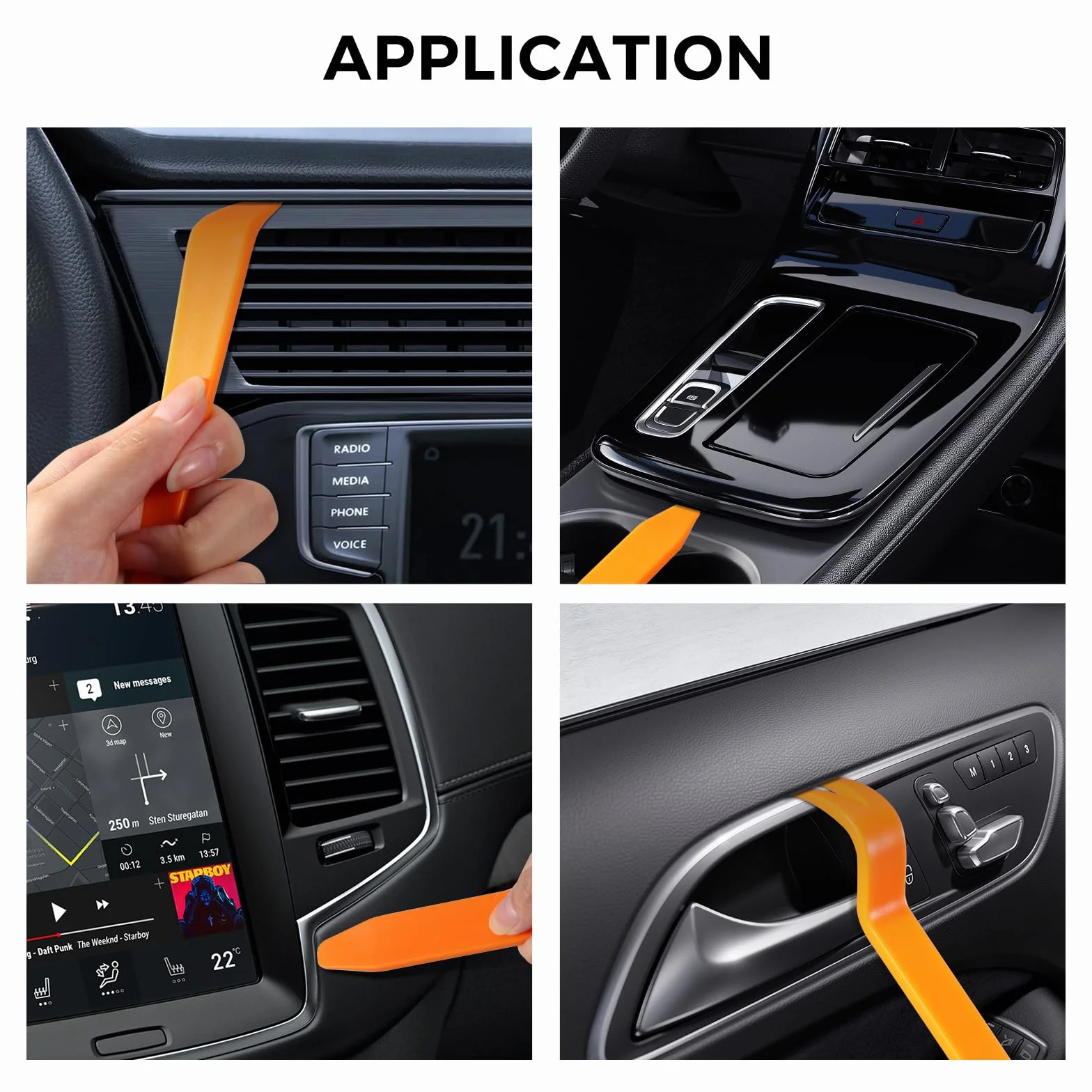 Diboniur 4Pcs Kit smontaggio Plastiche Auto, Leve Plastica Smontaggio Auto per Pannelli Auto Autoradio Cruscotto