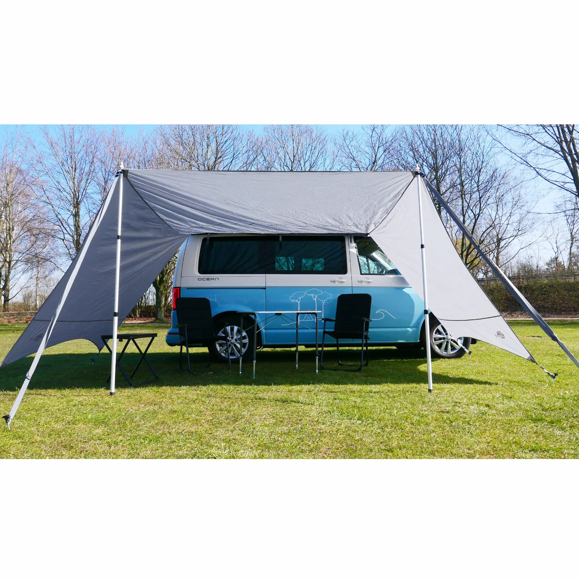 YourGEAR - Telo parasole per casa Tropea con pareti laterali, impermeabile, protezione UV 50, colonna d'acqua di 5000 mm, copertura parasole, per furgoni da campeggio, furgoni, auto, con barre di