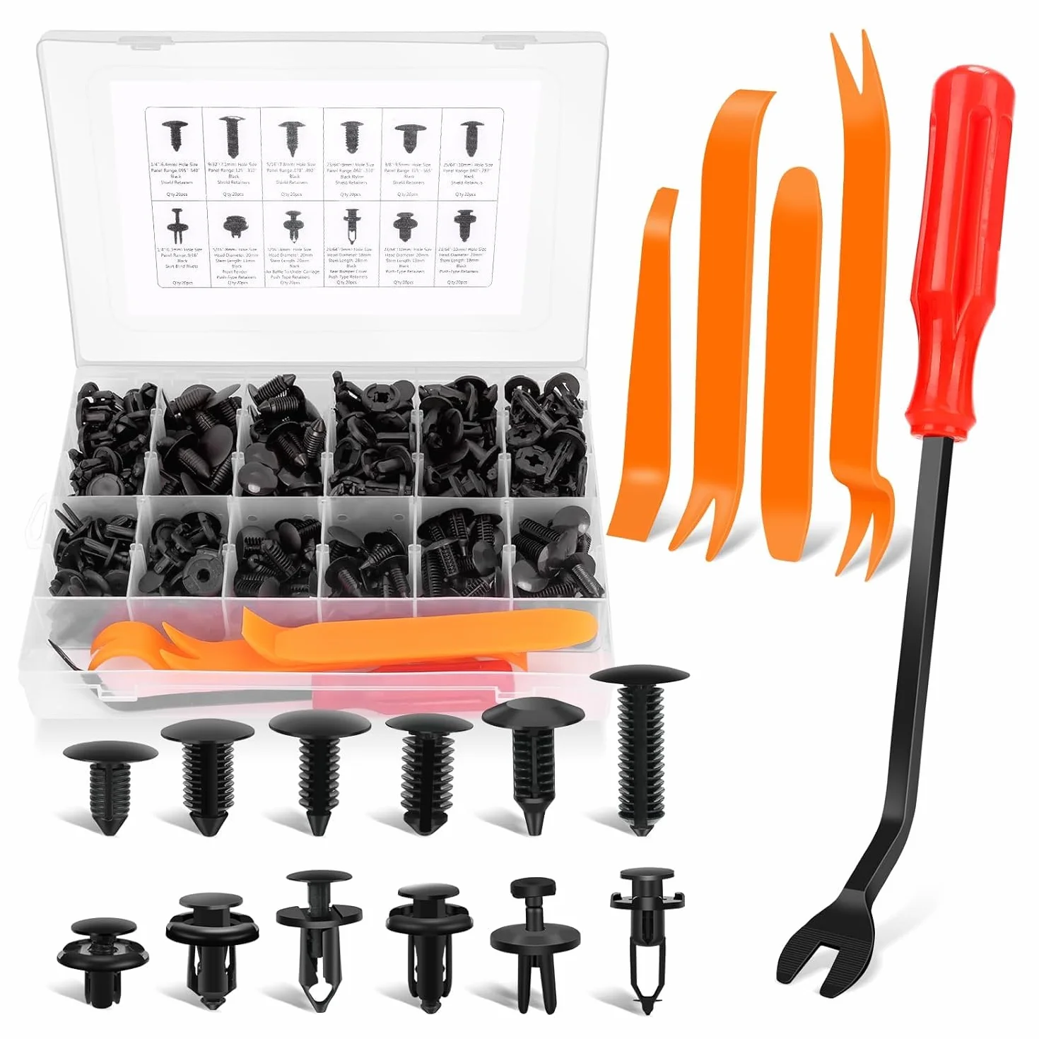 EINESIN Set di Clips Auto Push Retainer & Fasteners Assortment Plastica Multitaglia per Porta Pannello Parafango