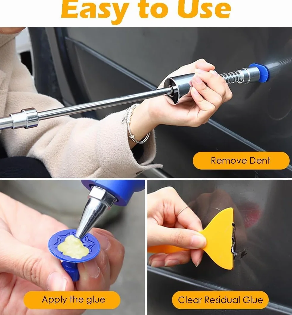 Tirabolli per Carrozzeria Kit Riparazione Ammaccature Levabolle Auto Moto Estrattore Ventosa Rimozione Grandine