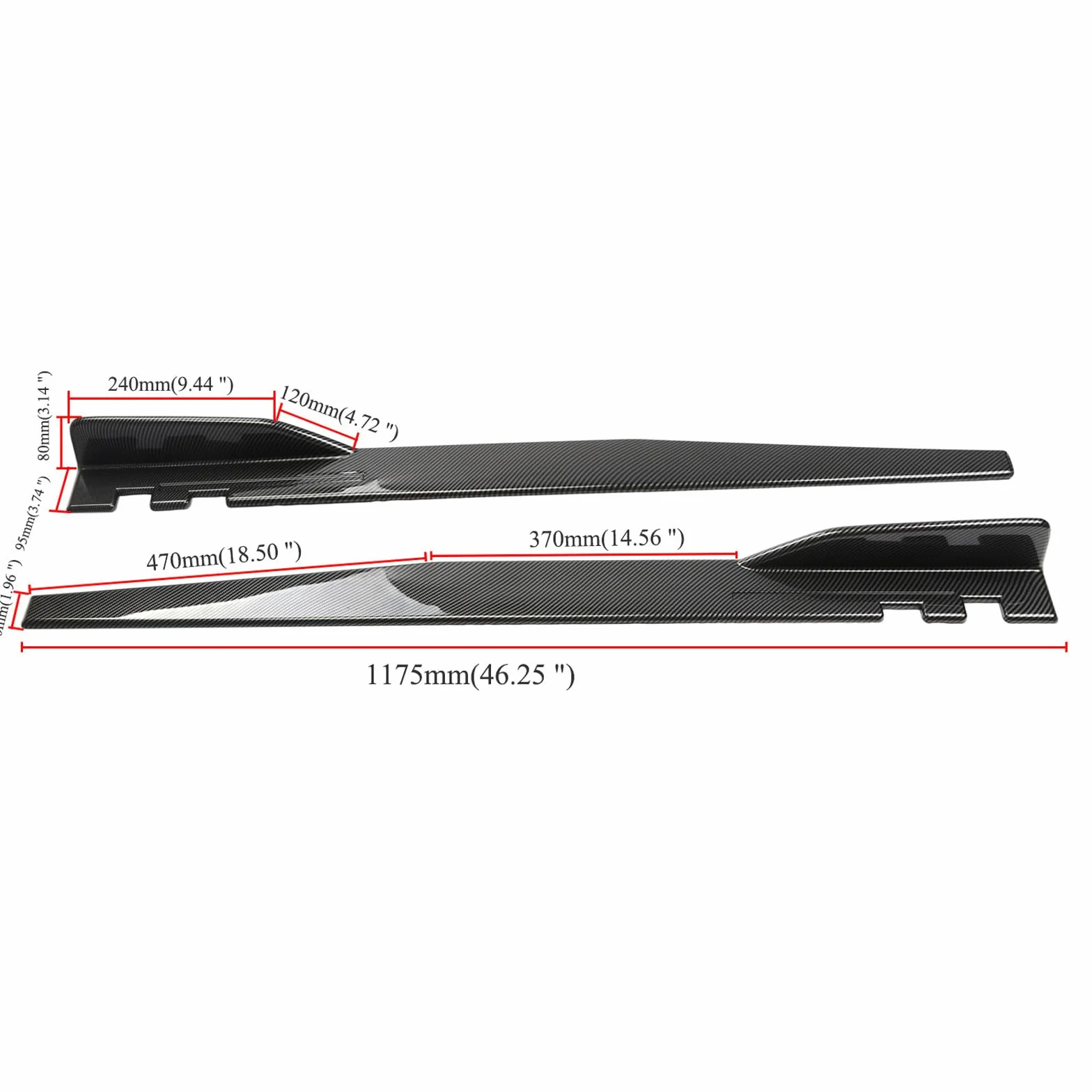 Minigonne Laterali per Chery Omoda 5 2022 2023 2024 2025, Auto Alettoni Laterale Estensione Diffusore AntiGraffio Accessori Auto,Bright Carbon Fiber