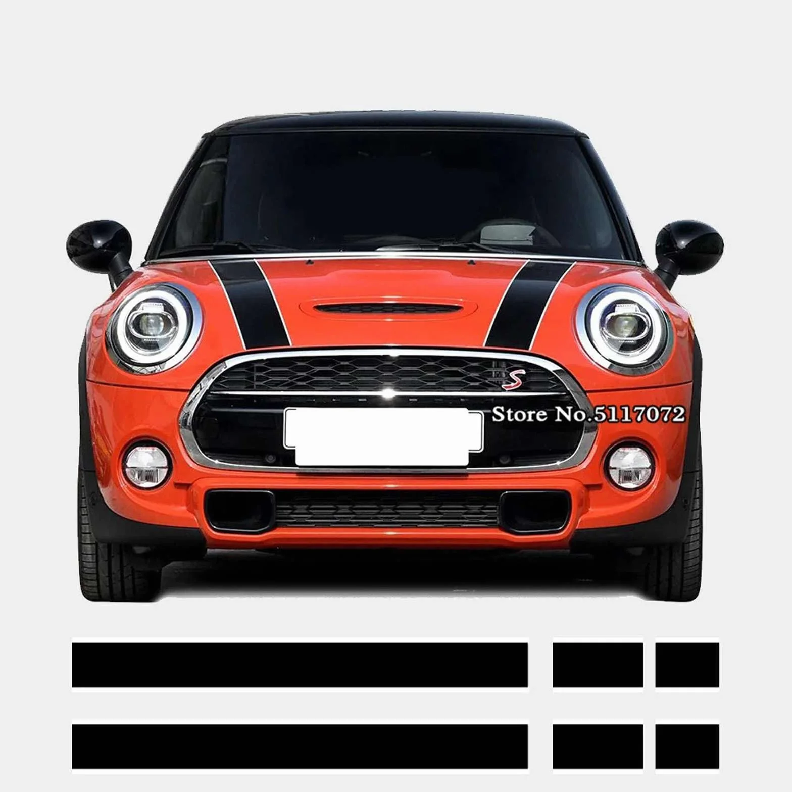 Adesivi per Cofano Motore e Strisce per Auto, Adatti per Mini Cooper R50 R52 R53 R56 R57 F55 F56 F56 Hatchback.