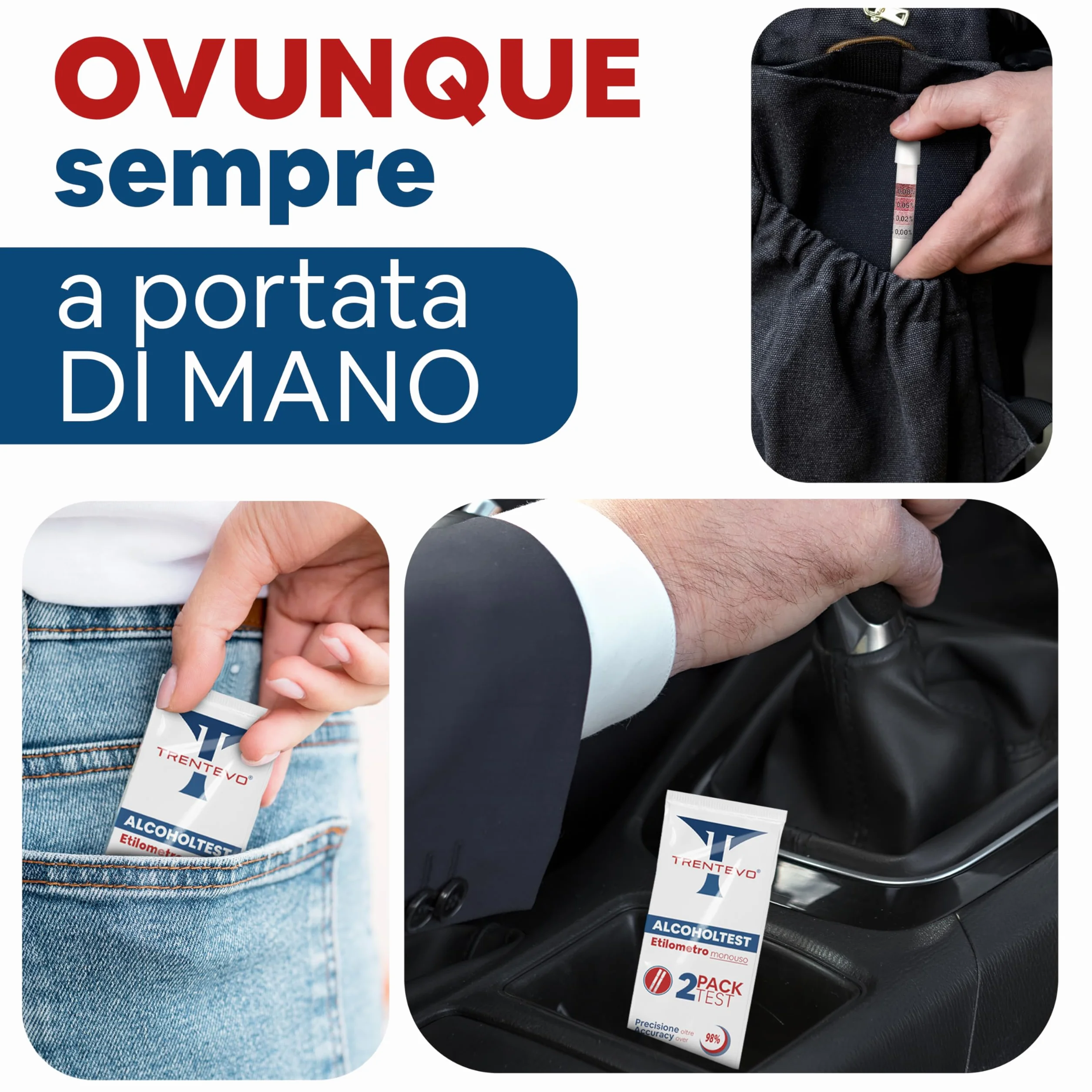 Alcol Test USA Certificato Portatile - Etilometro Monouso Tascabile