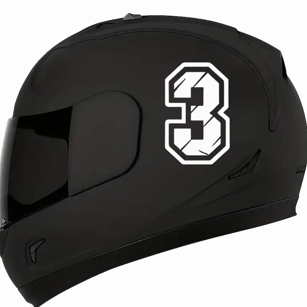 10 adesivi impermeabili in vinile da 10 cm, con numeri da 0 a 9, adatti per auto, moto, laptop, furgoni, finestre, porte, pareti | #DZ213 (bianco)
