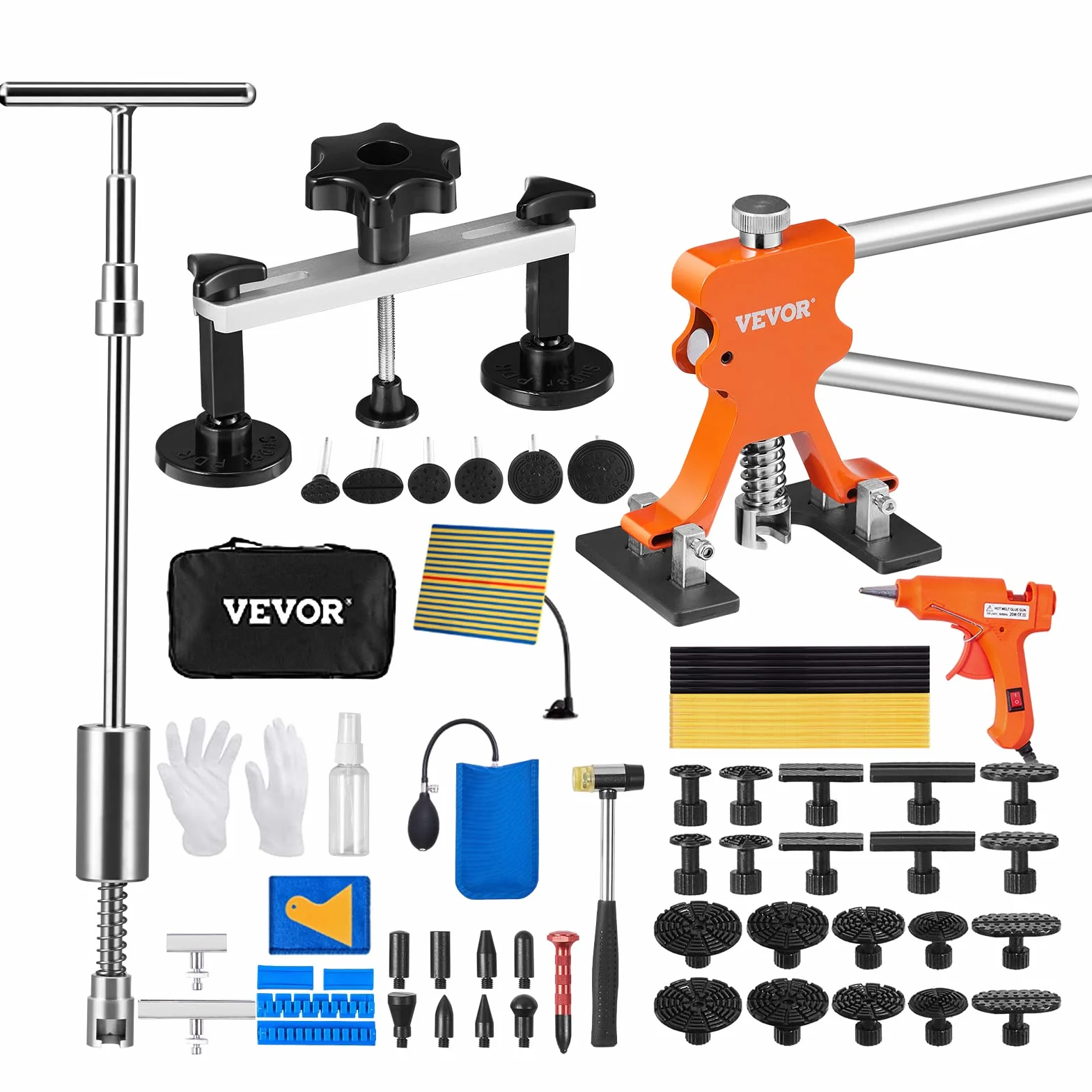 VEVOR Kit 69 Pezzi Strumento Riparazione Ammaccature Ponte Potenza 20 W per Carrozzeria Auto