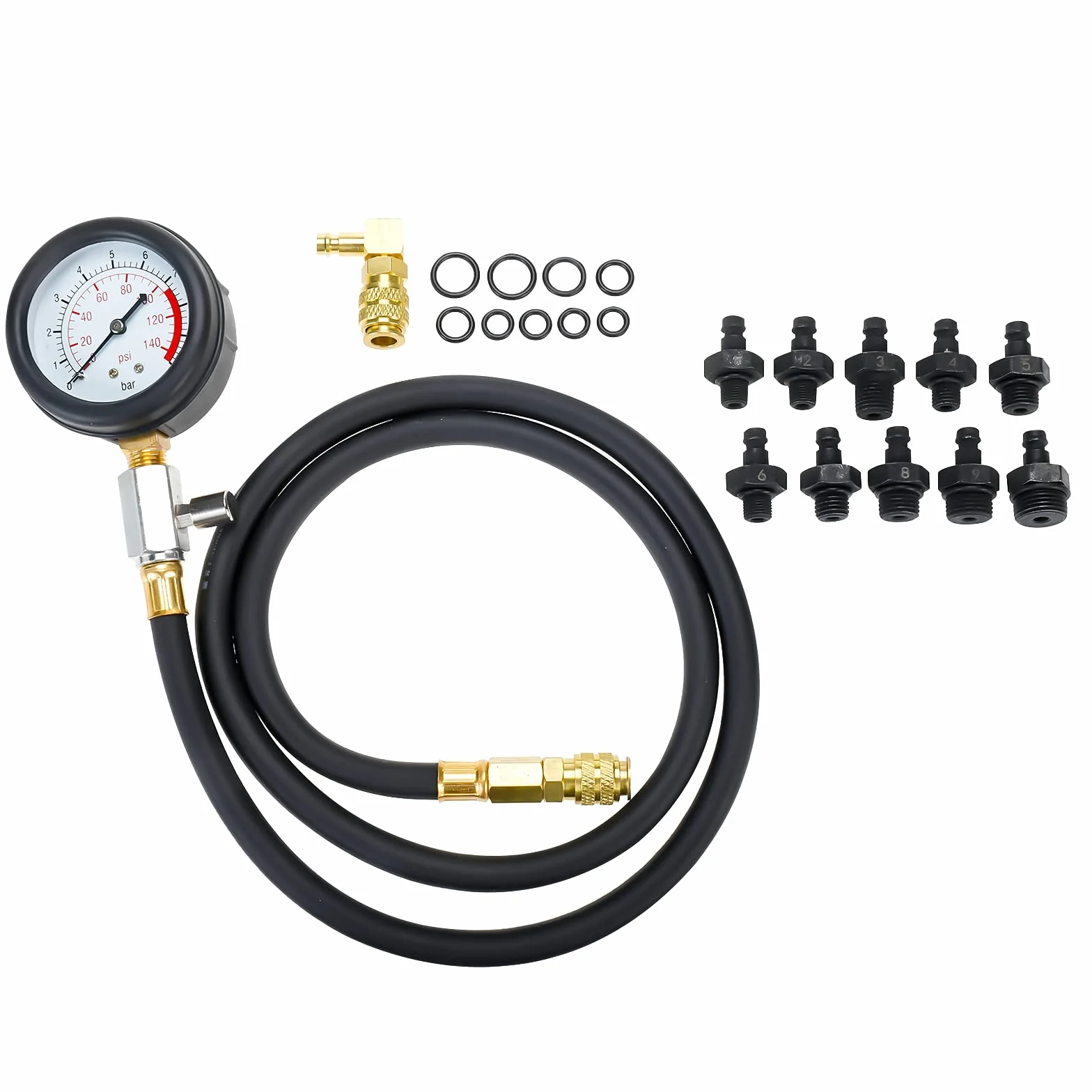 BOOMSTART Set di misuratori di pressione dell'olio motore, set di test diagnostici con 10 adattatori per moto, auto, camion, furgone
