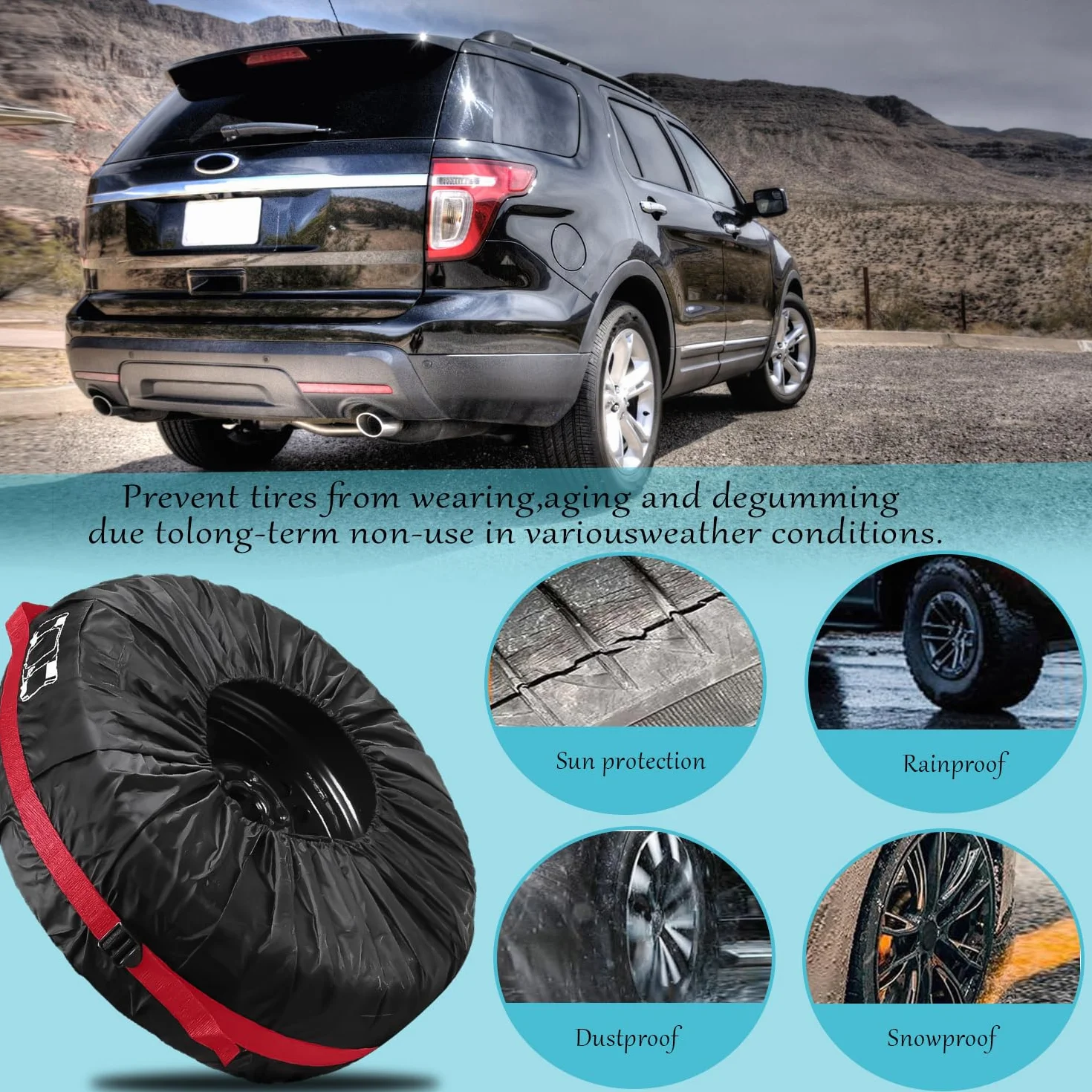 Borse per Pneumatici Auto Impermeabili Antipolvere 13-18 Pollici Custodia Ruota Diametro 66 cm