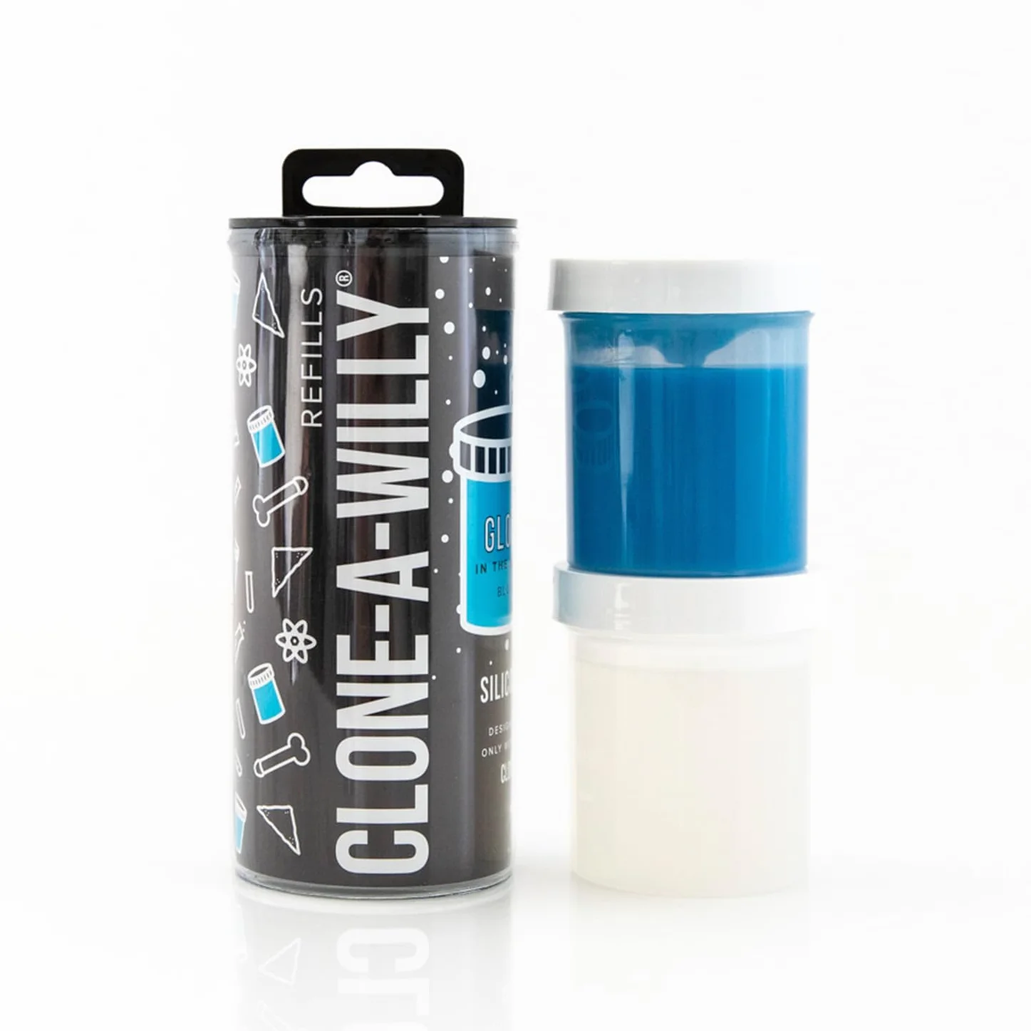 Clone-A-Willy Refill Glow in the Dark Blue Silicone