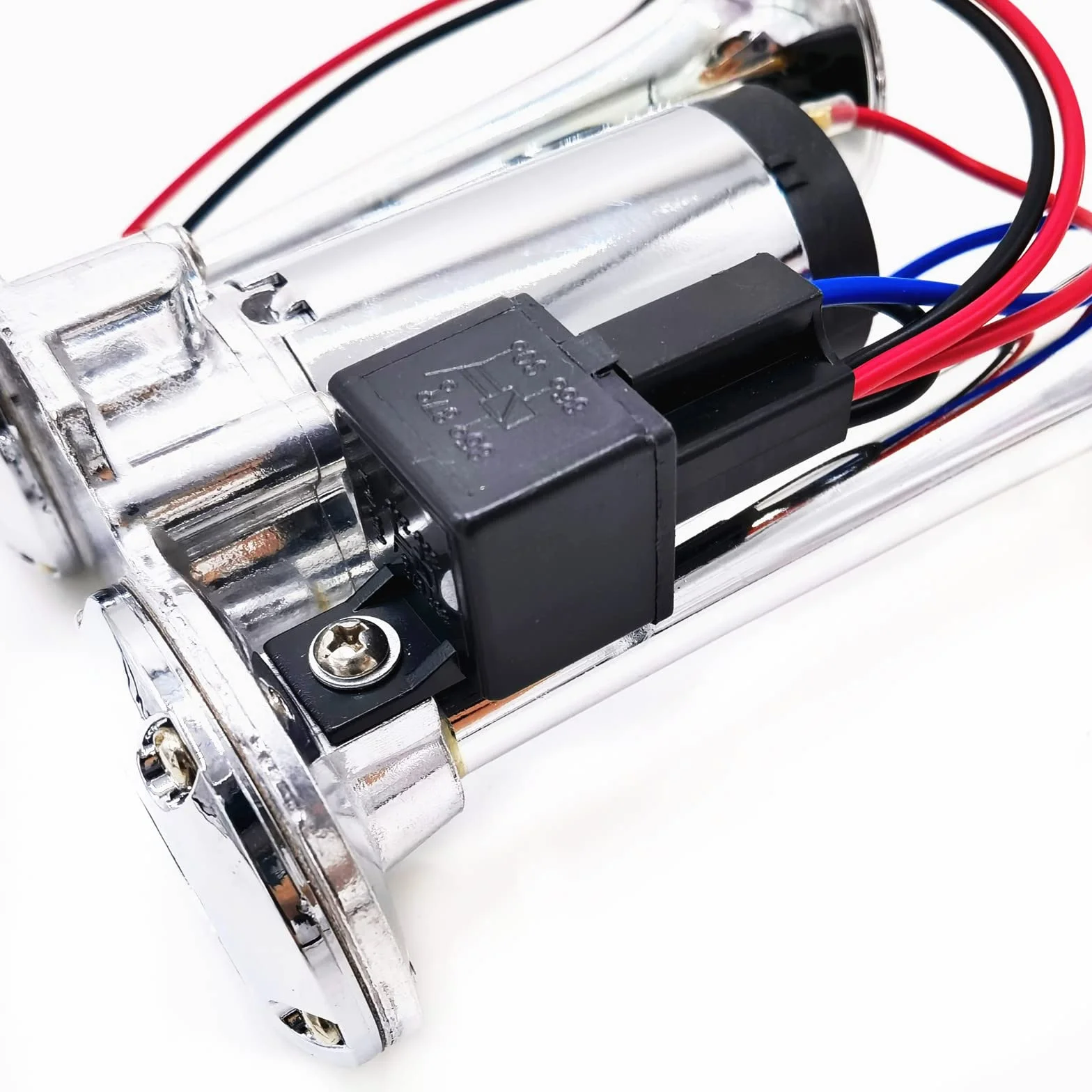 Clacson elettrico 24V Clacson per auto Air Horn 165db Clacson per nave Tromba da barca corno argento Clacson a tono alto e basso doppio tubo Car Horn Tromba d'aria per 24v yacht camion moto ecc
