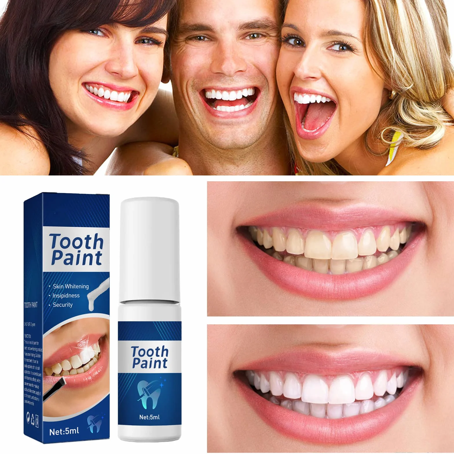 Vernice Sbiancante per Denti Sensibili Gel Smalto Bianco Intenso