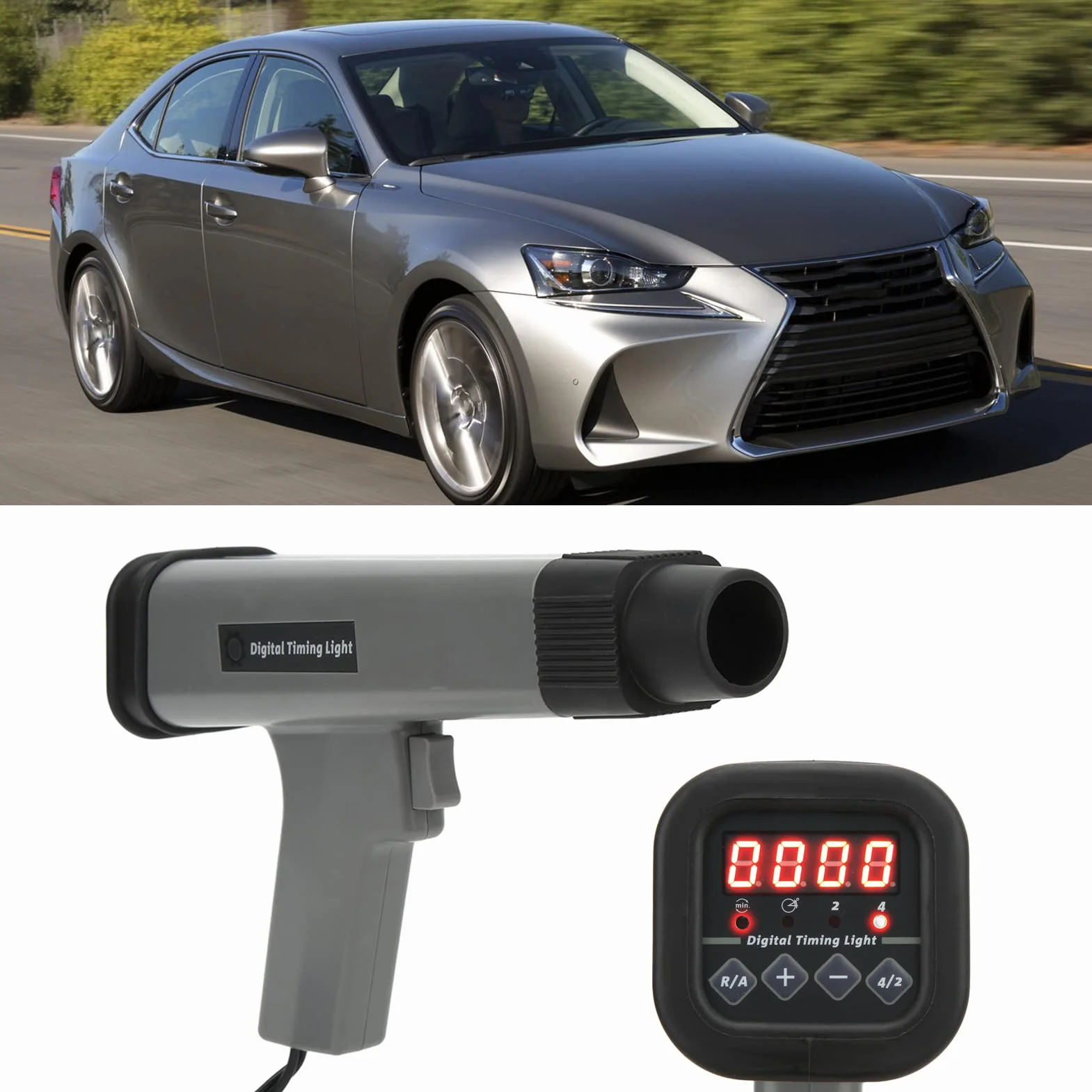 Pistola Stroboscopica, 12V Digital Timing Light Pistola per Fasatura del Motore a Benzina, Luce Di Temporizzazione Accensione Lampada Stroboscopica, Strumento di Regolazione Anticipo, per Auto