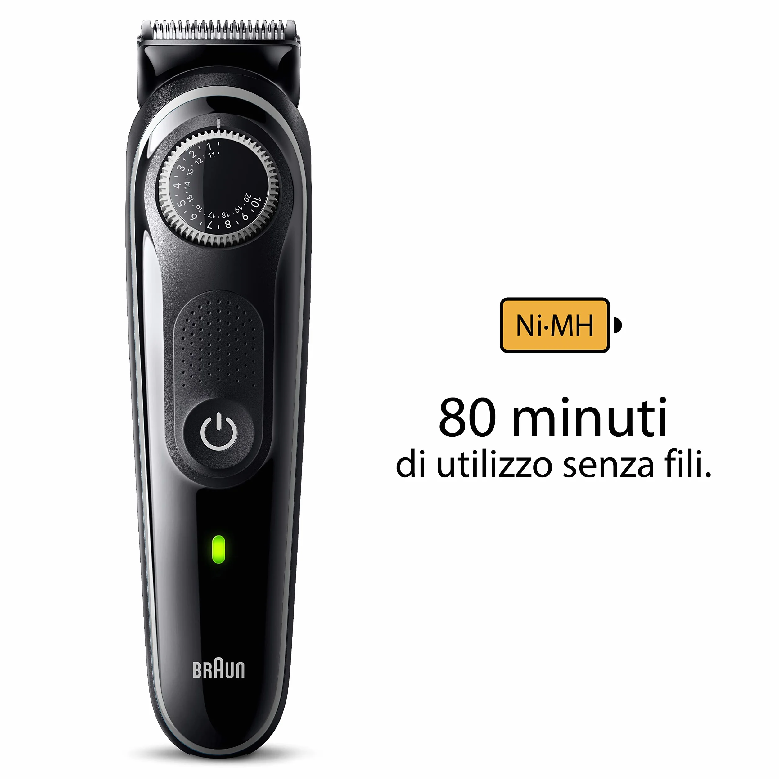 Braun Series 3 Rasoio Elettrico Barba BT3440 Nero 40 Lunghezze 80 Minuti Senza Fili