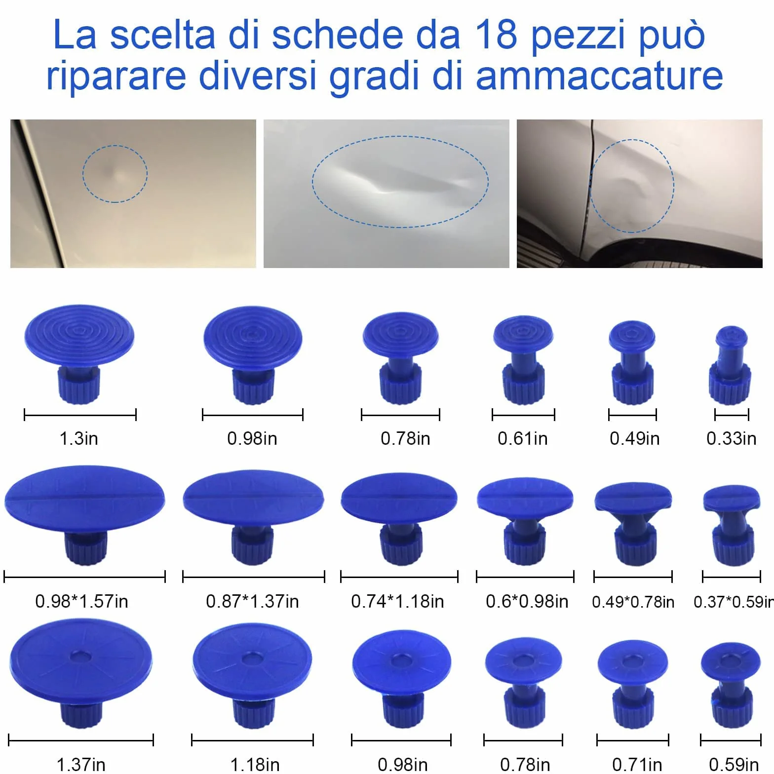 Tirabolli per Carrozzeria, Set di 18 Strumenti di Riparazione Ammaccature Senza Vernice Auto
