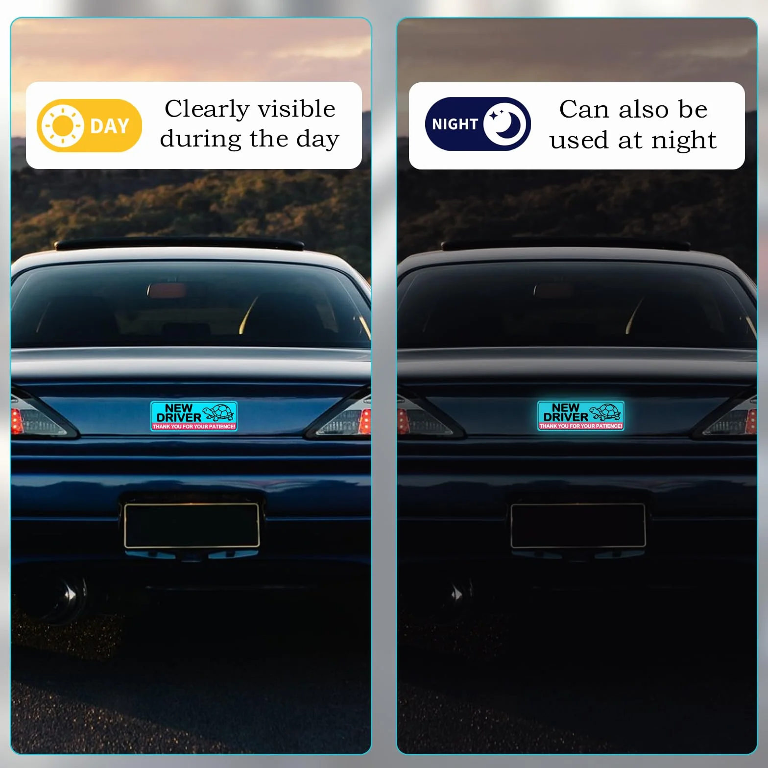 Adesivi magnetici riflettenti di avvertimento sicurezza studenti, segnale "Mantieni la distanza" per auto conducenti principianti